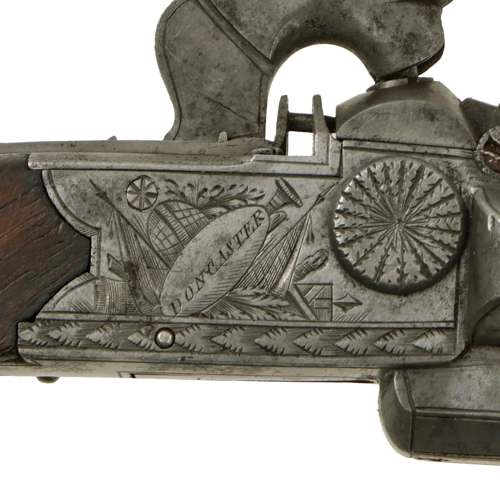 Original British Triple Barrel Percussion Converted Boxlock Tap Action Pistol by Thomas Cartmell of Doncaster - circa 1820 — image 5