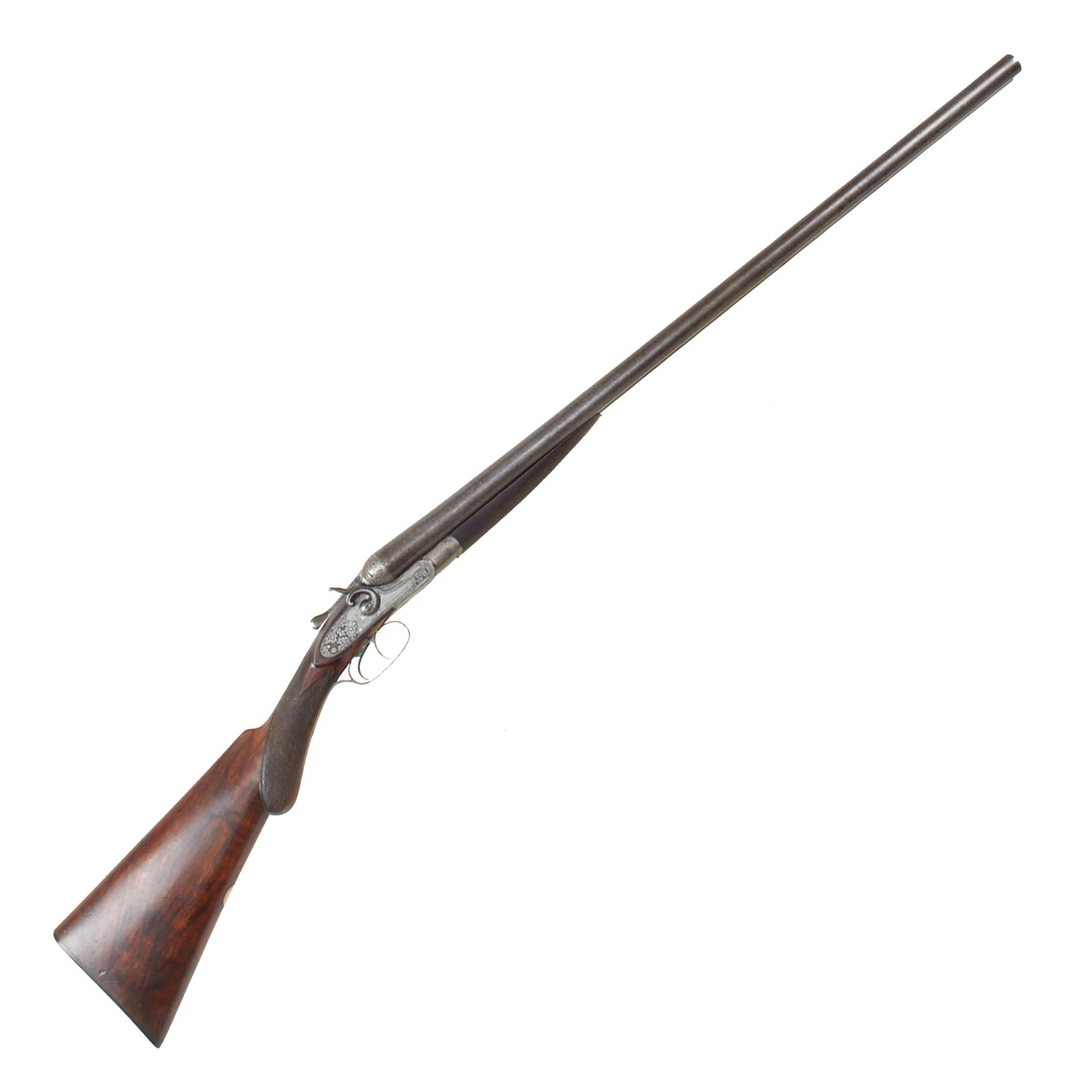 Original British 12 Bore Double Damascus Barrel Hammer Shotgun by W. & C. Scott & Son with Figured Walnut Stock Serial 47072 - Circa 1890 — image 14