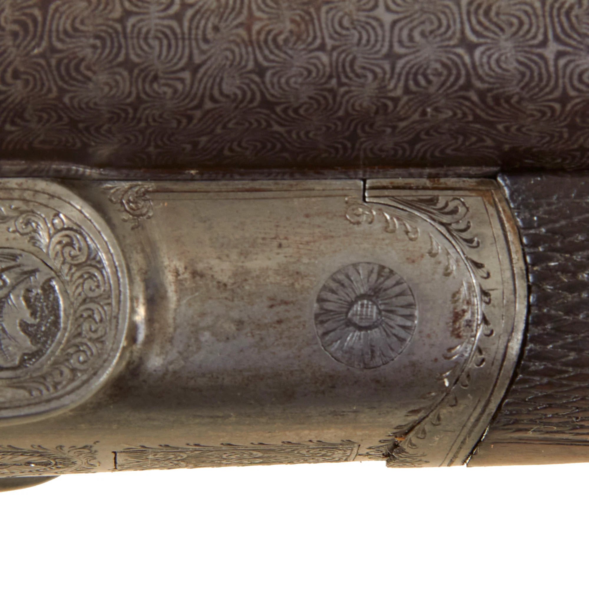 Original British 12 Bore Double Damascus Barrel Hammer Shotgun by W. & C. Scott & Son with Figured Walnut Stock Serial 47072 - Circa 1890 — image 21