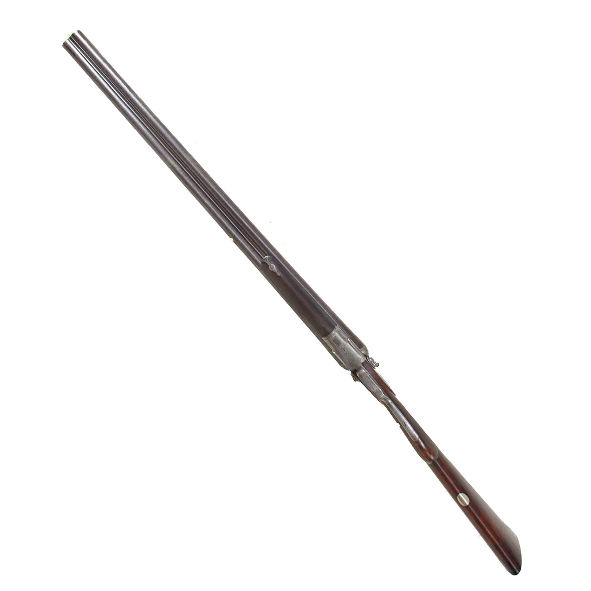 Original British 12 Bore Double Damascus Barrel Hammer Shotgun by W. & C. Scott & Son with Figured Walnut Stock Serial 47072 - Circa 1890 — image 25