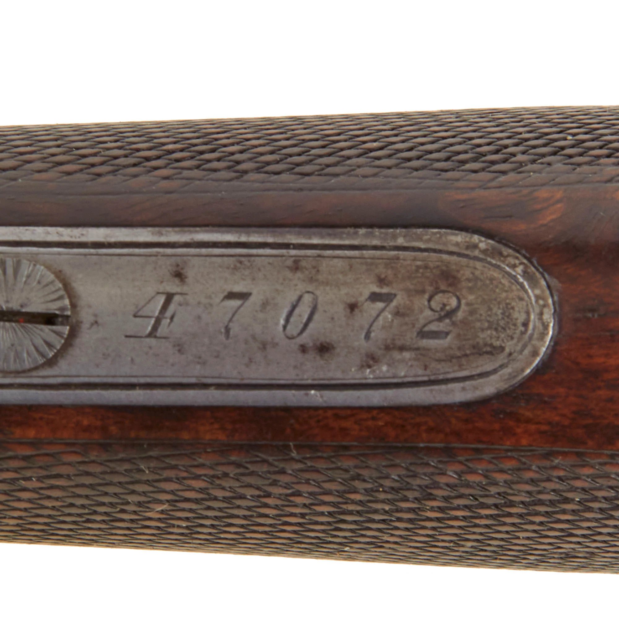 Original British 12 Bore Double Damascus Barrel Hammer Shotgun by W. & C. Scott & Son with Figured Walnut Stock Serial 47072 - Circa 1890 — image 27