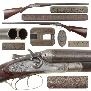 Original British 12 Bore Double Damascus Barrel Hammer Shotgun by …