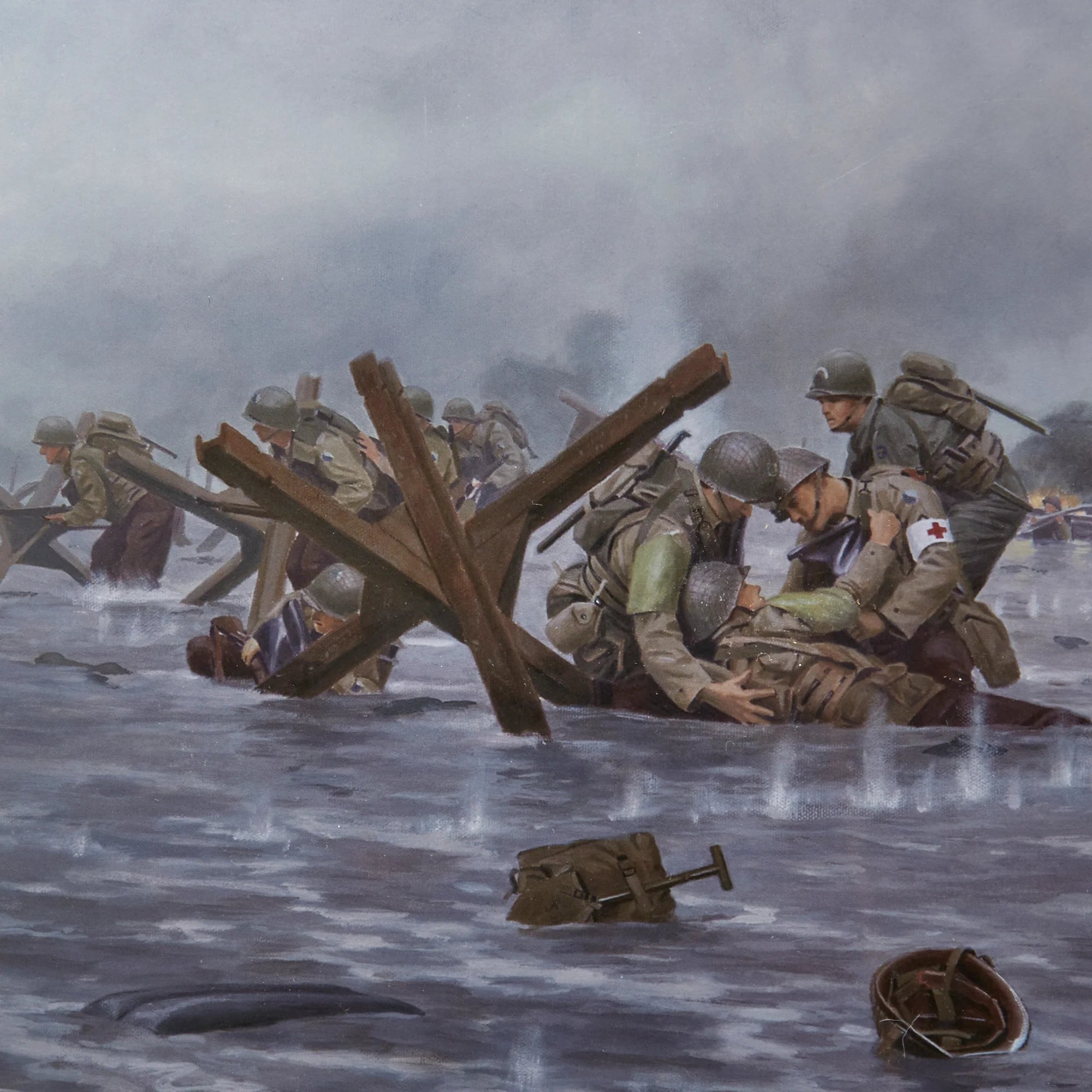 Original Signed Limited Edition Print: Framed 'The Stonewall Brigade' by Larry Selman Signed by Six Members of 116th Infantry Regiment Who Landed on D-Day 168/350 - 23 ¾ x 35 ¼' — image 13