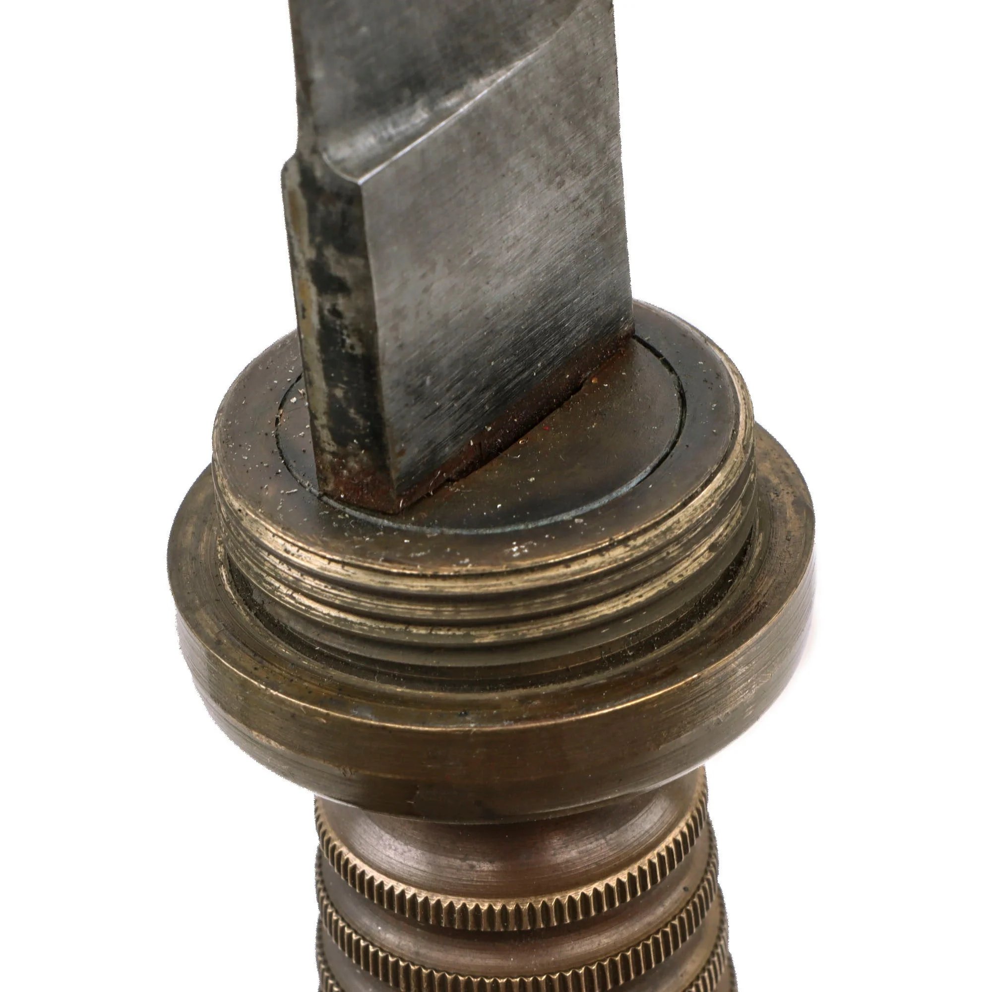 Original German WWII Kriegsmarine Navy Diver's Knife with Great KM Proof Stamps & Scabbard — image 6