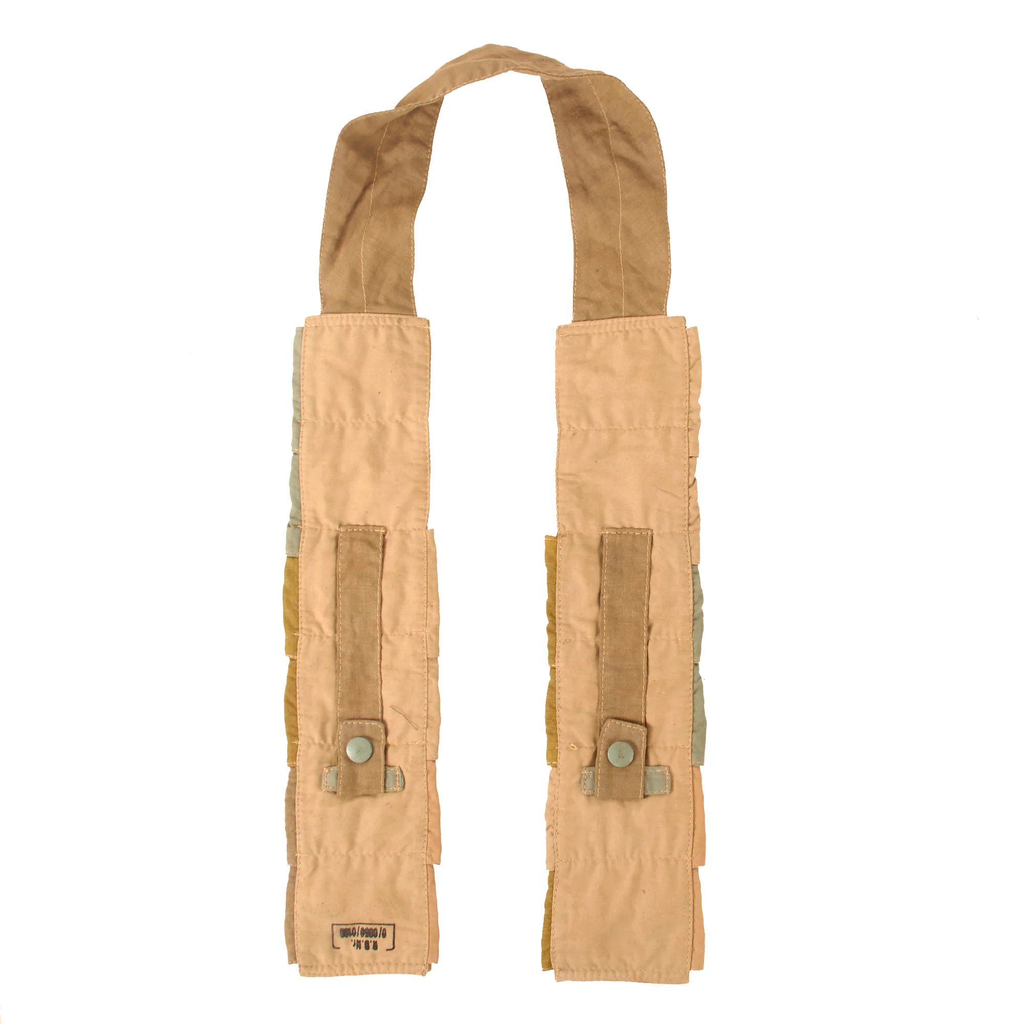 Original Rare German WWII Late War Luftwaffe Multi-Color Fallschirmjäger Paratrooper Ammo Bandolier Made from Depot Scraps - RBNr. Marked — image 2