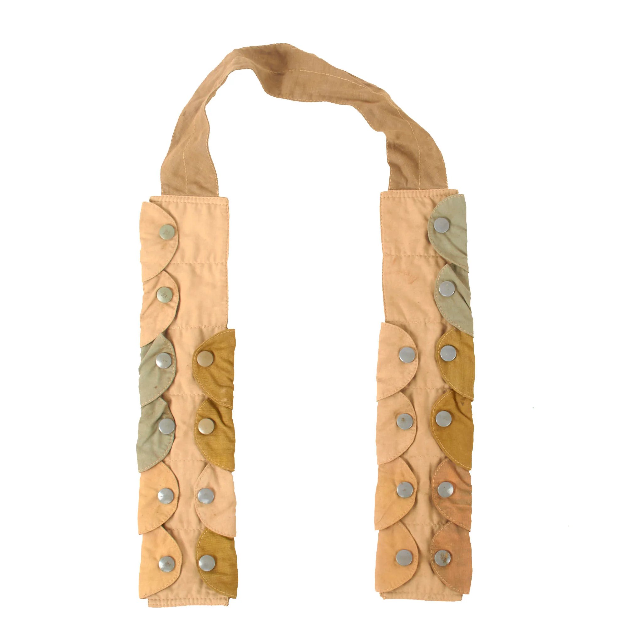 Original Rare German WWII Late War Luftwaffe Multi-Color Fallschirmjäger Paratrooper Ammo Bandolier Made from Depot Scraps - RBNr. Marked — image 3