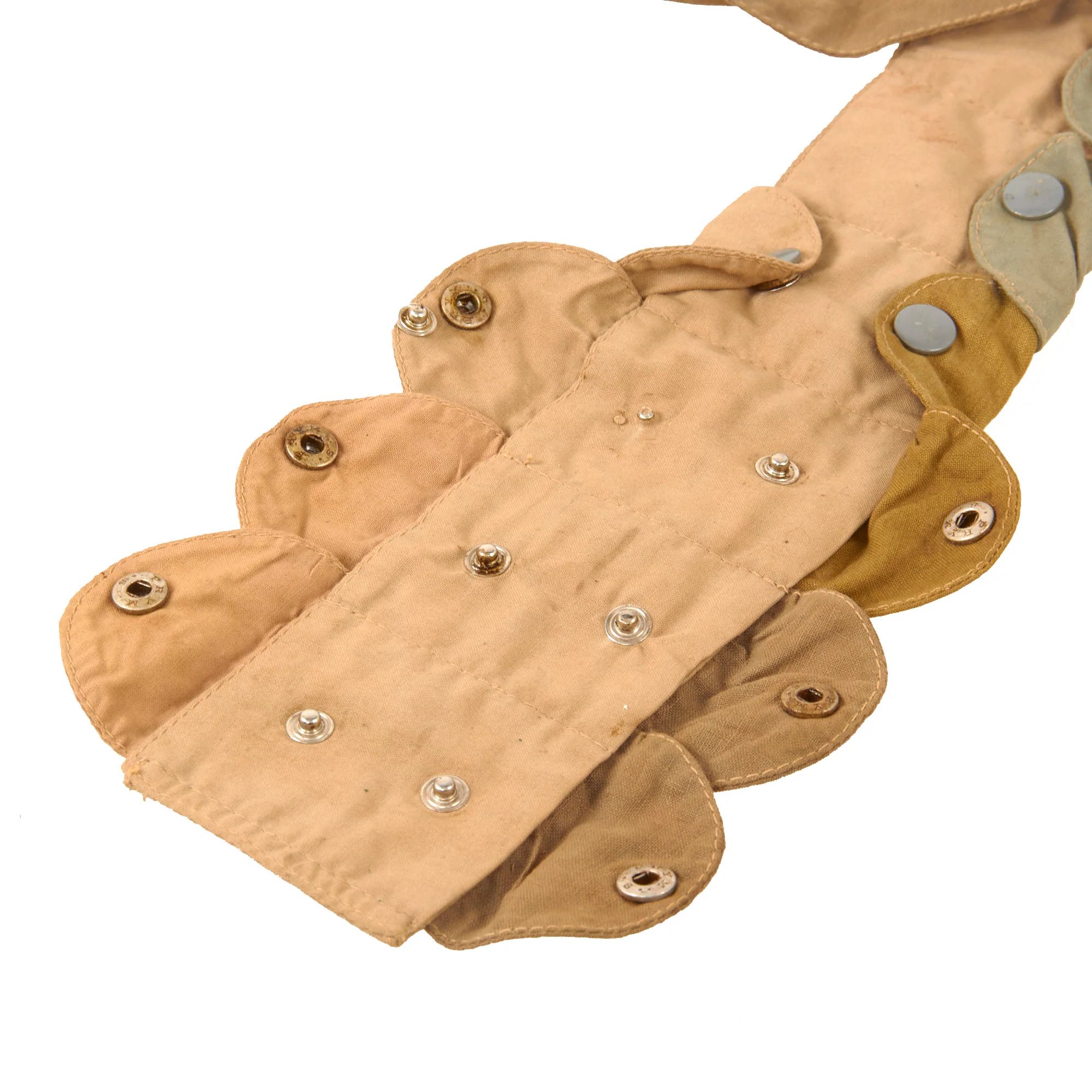 Original Rare German WWII Late War Luftwaffe Multi-Color Fallschirmjäger Paratrooper Ammo Bandolier Made from Depot Scraps - RBNr. Marked — image 6