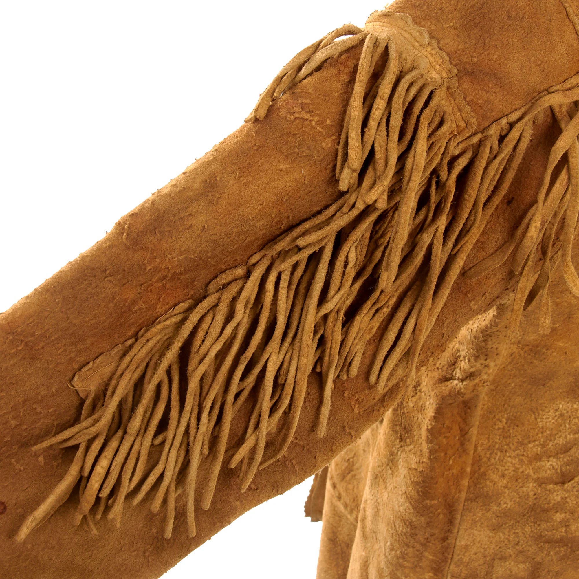 Original U.S. Indian Wars Old West Era Braintanned Buckskin Fringed Leather Jacket - Circa 1880s — image 14