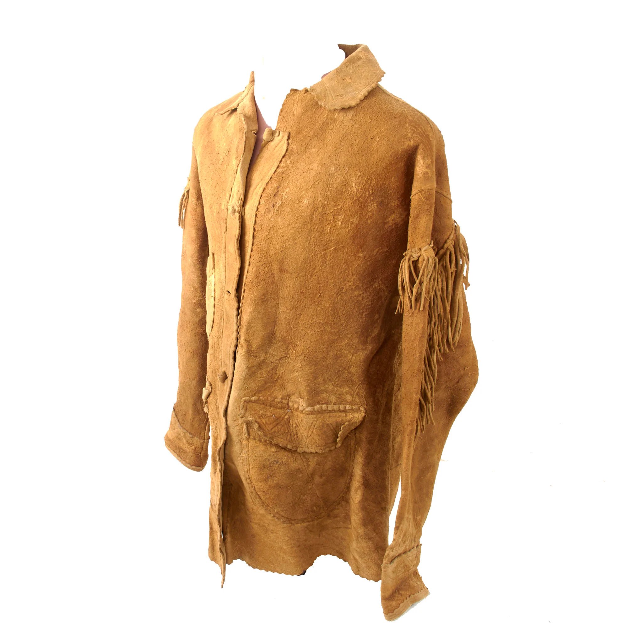 Original U.S. Indian Wars Old West Era Braintanned Buckskin Fringed Leather Jacket - Circa 1880s — image 2