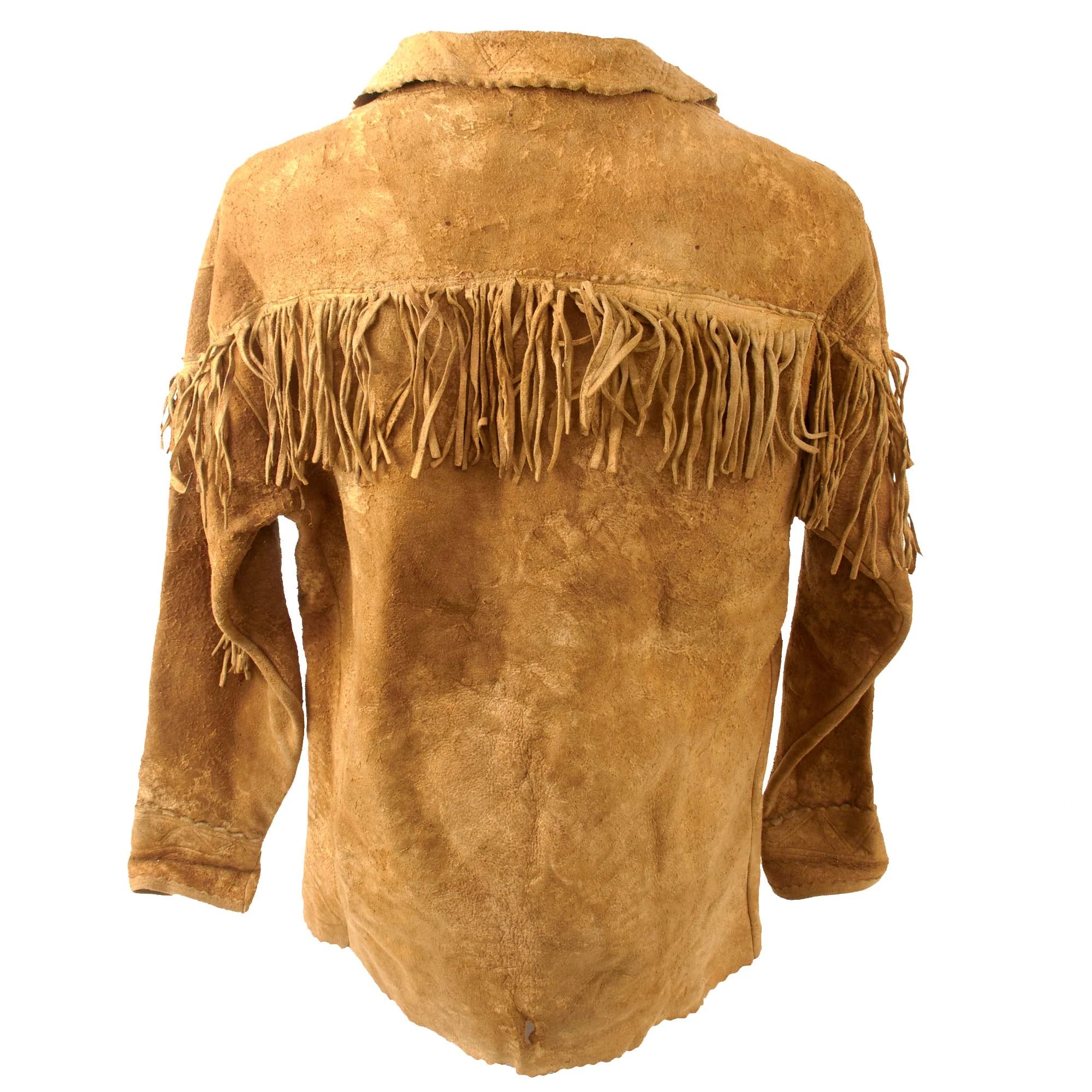 Original U.S. Indian Wars Old West Era Braintanned Buckskin Fringed Leather Jacket - Circa 1880s — image 20