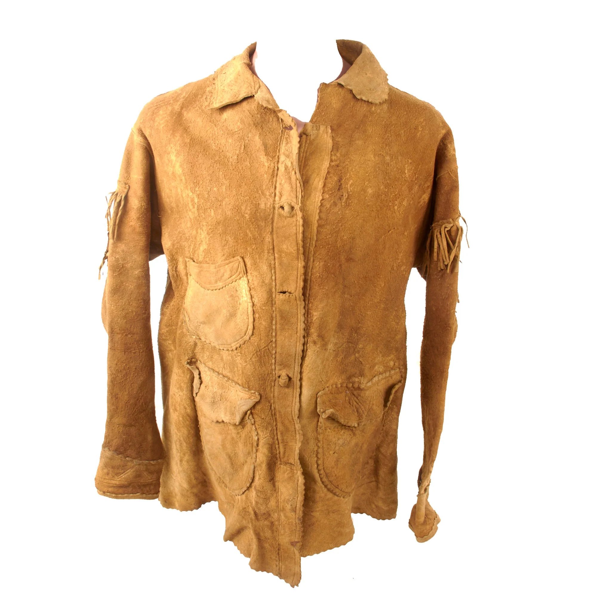 Original U.S. Indian Wars Old West Era Braintanned Buckskin Fringed Leather Jacket - Circa 1880s — image 21