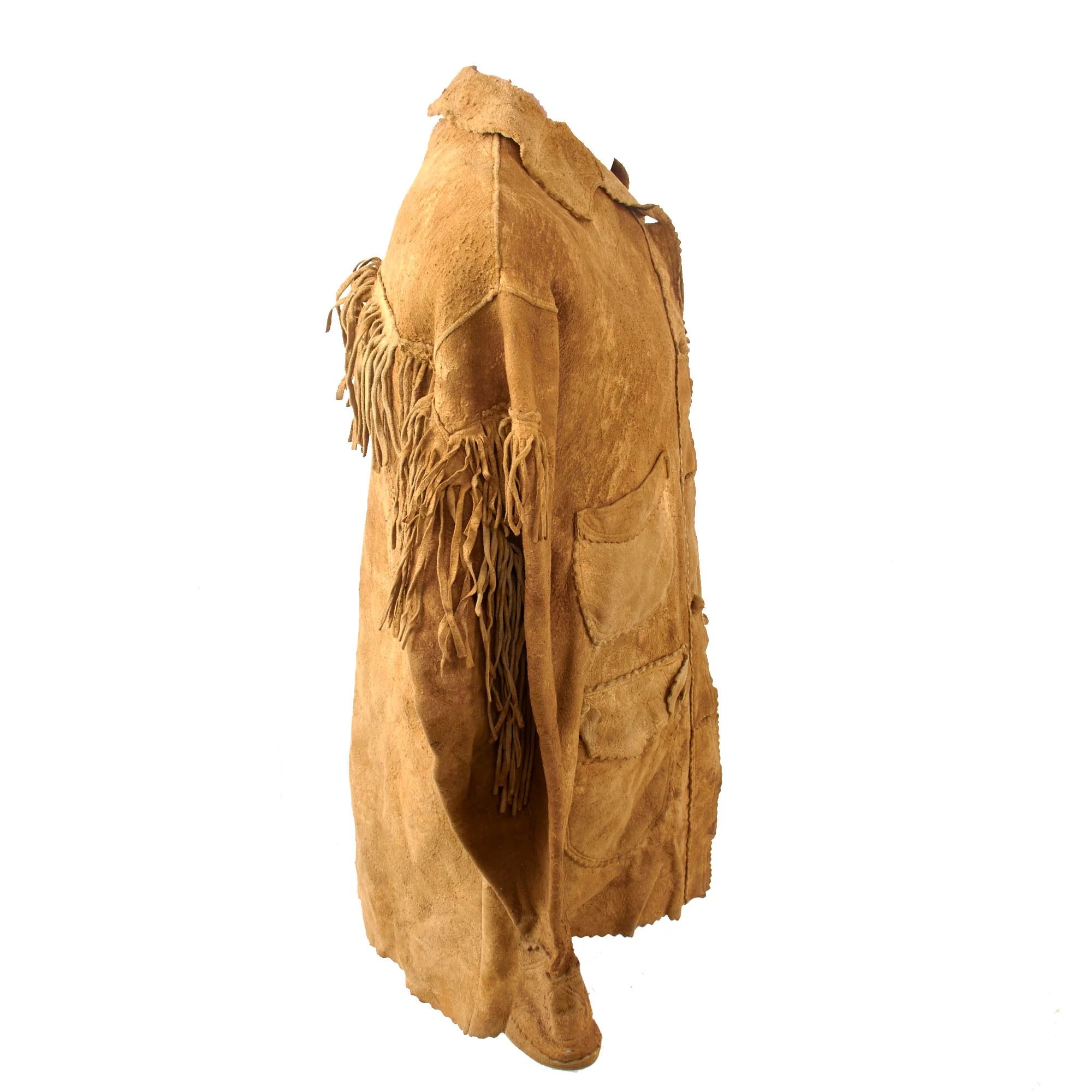 Original U.S. Indian Wars Old West Era Braintanned Buckskin Fringed Leather Jacket - Circa 1880s — image 4