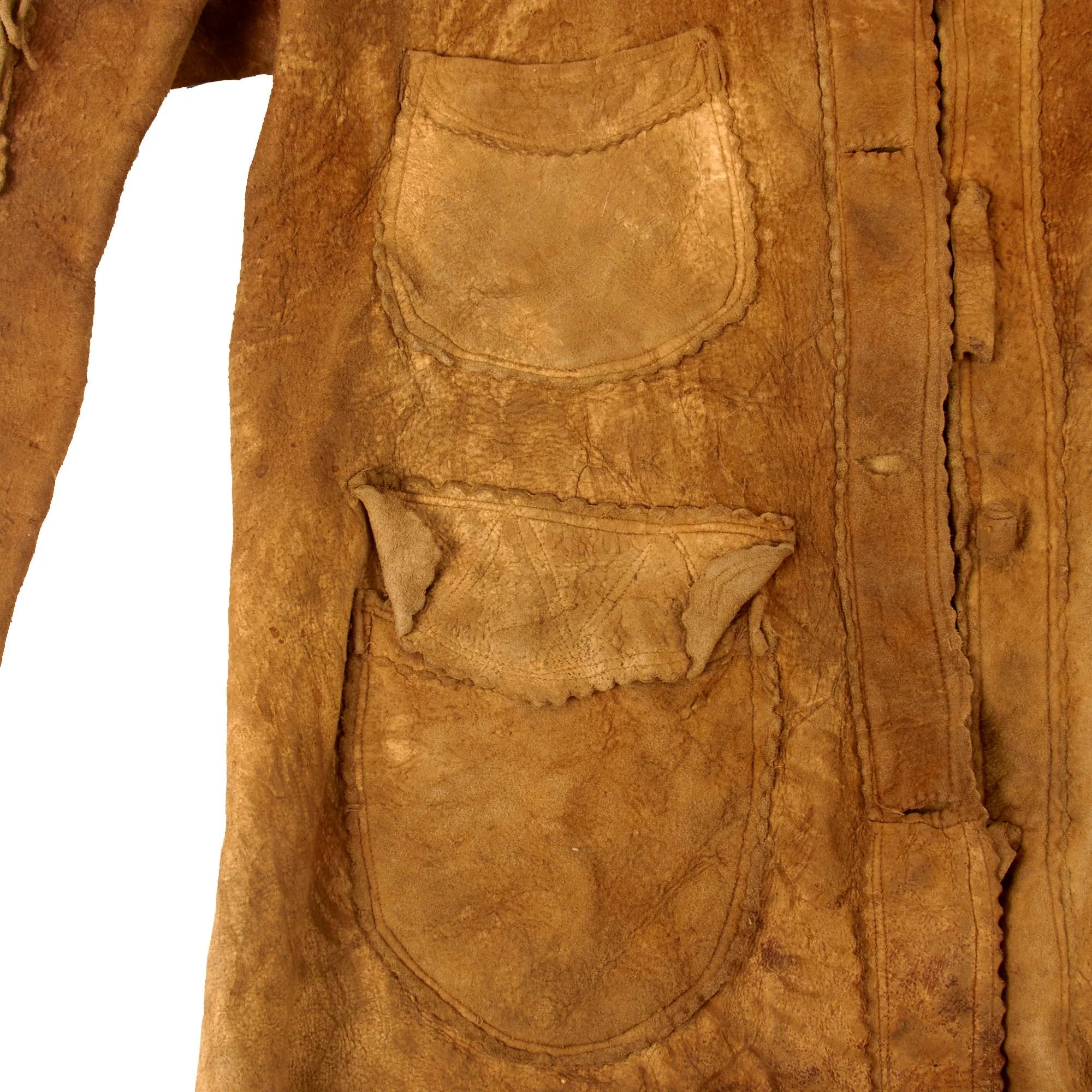 Original U.S. Indian Wars Old West Era Braintanned Buckskin Fringed Leather Jacket - Circa 1880s — image 9