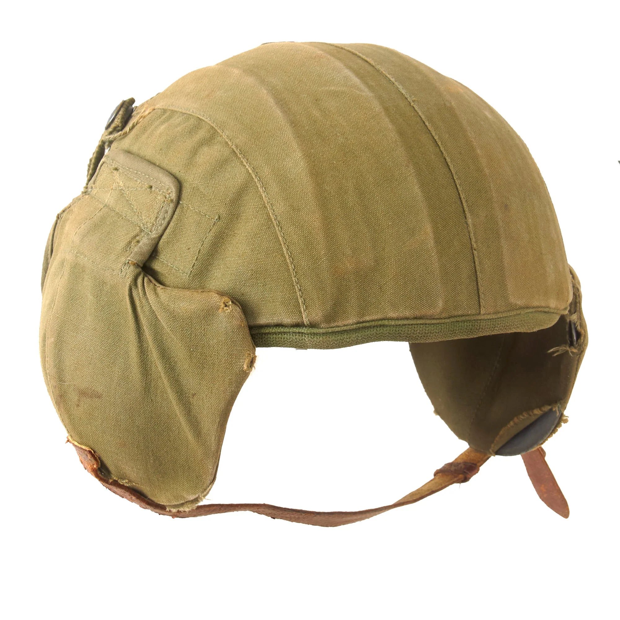 Original U.S. WWII USAAF Bomber Crew M4A2 Flak Helmet - Complete — image 2