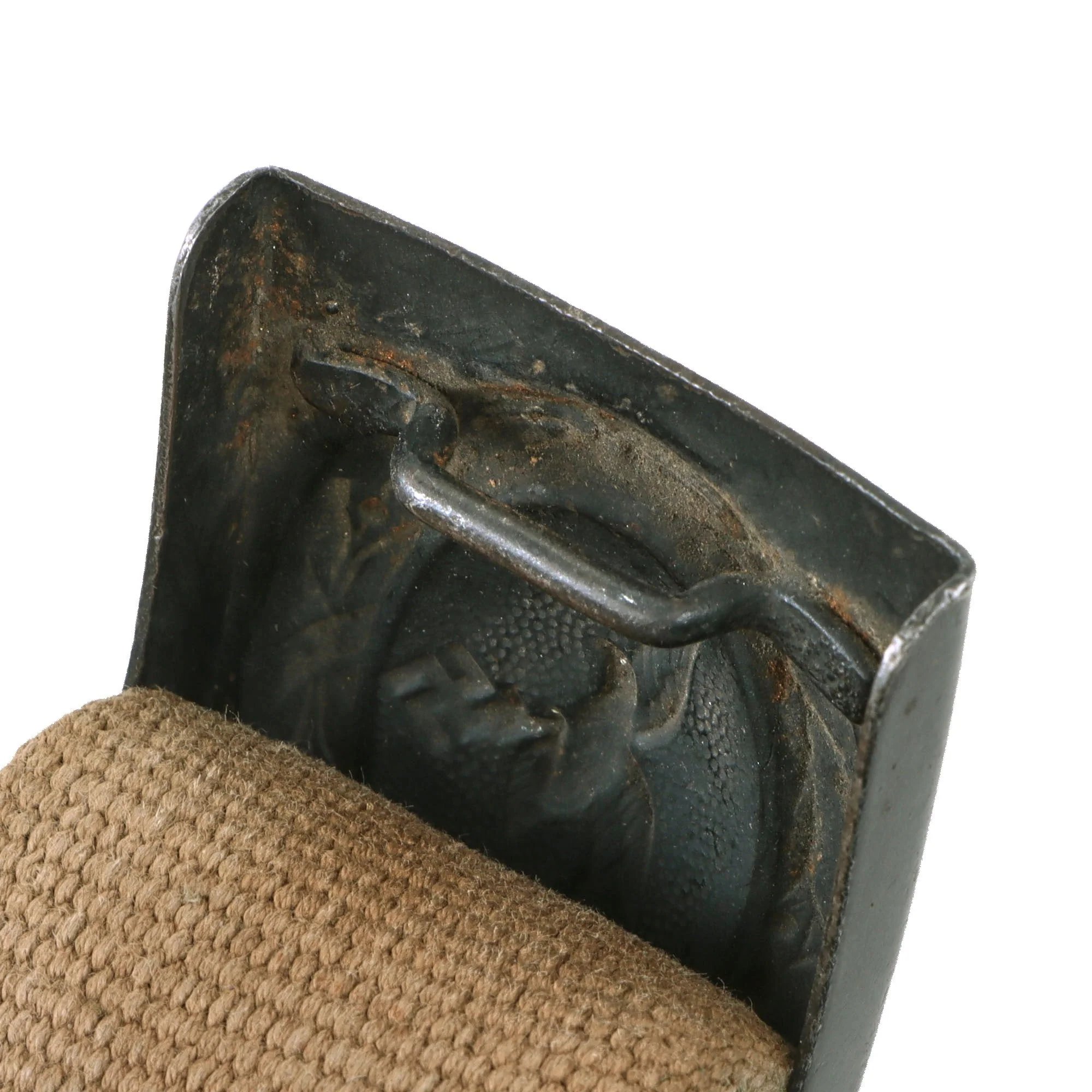 Original German WWII Rare Luftwaffe Afrikakorps DAK Web Belt with Steel Buckle - dated 1940 — image 10