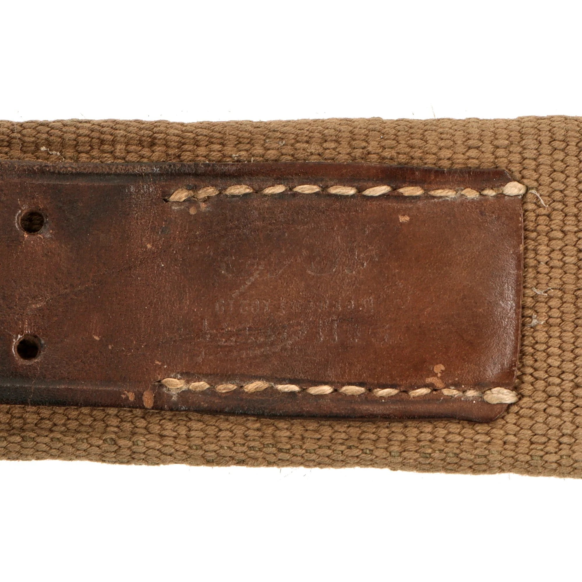 Original German WWII Rare Luftwaffe Afrikakorps DAK Web Belt with Steel Buckle - dated 1940 — image 5