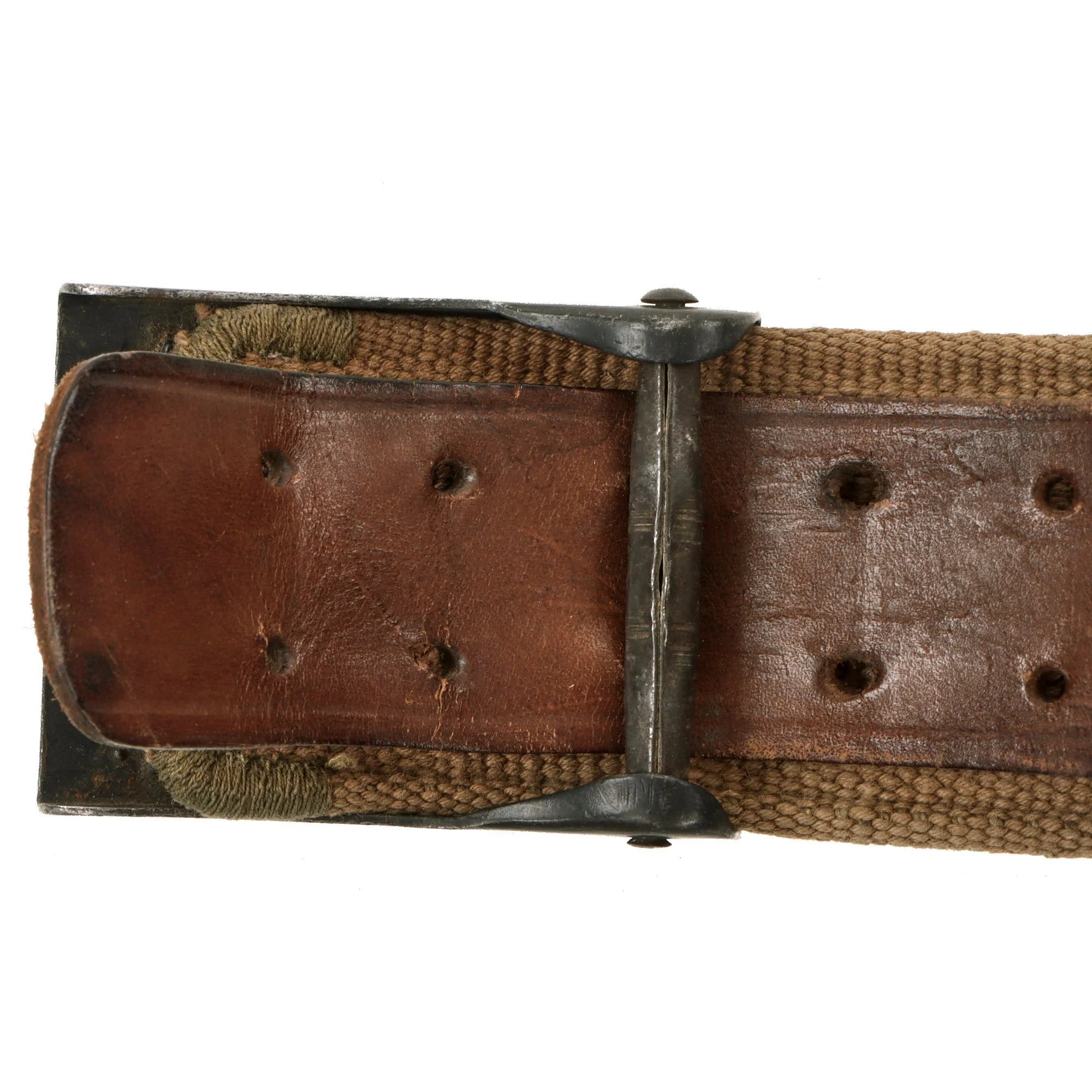 Original German WWII Rare Luftwaffe Afrikakorps DAK Web Belt with Steel Buckle - dated 1940 — image 6
