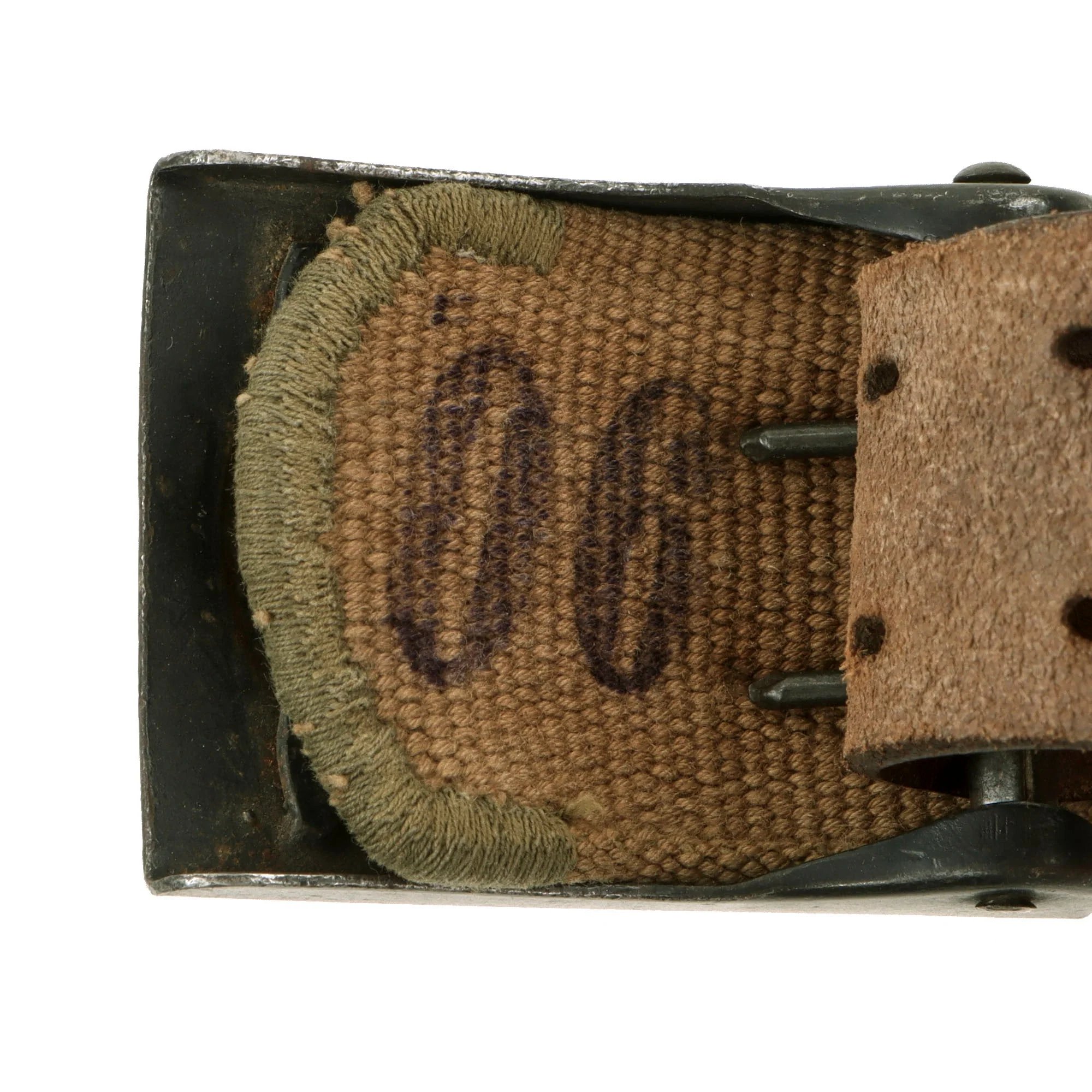 Original German WWII Rare Luftwaffe Afrikakorps DAK Web Belt with Steel Buckle - dated 1940 — image 7