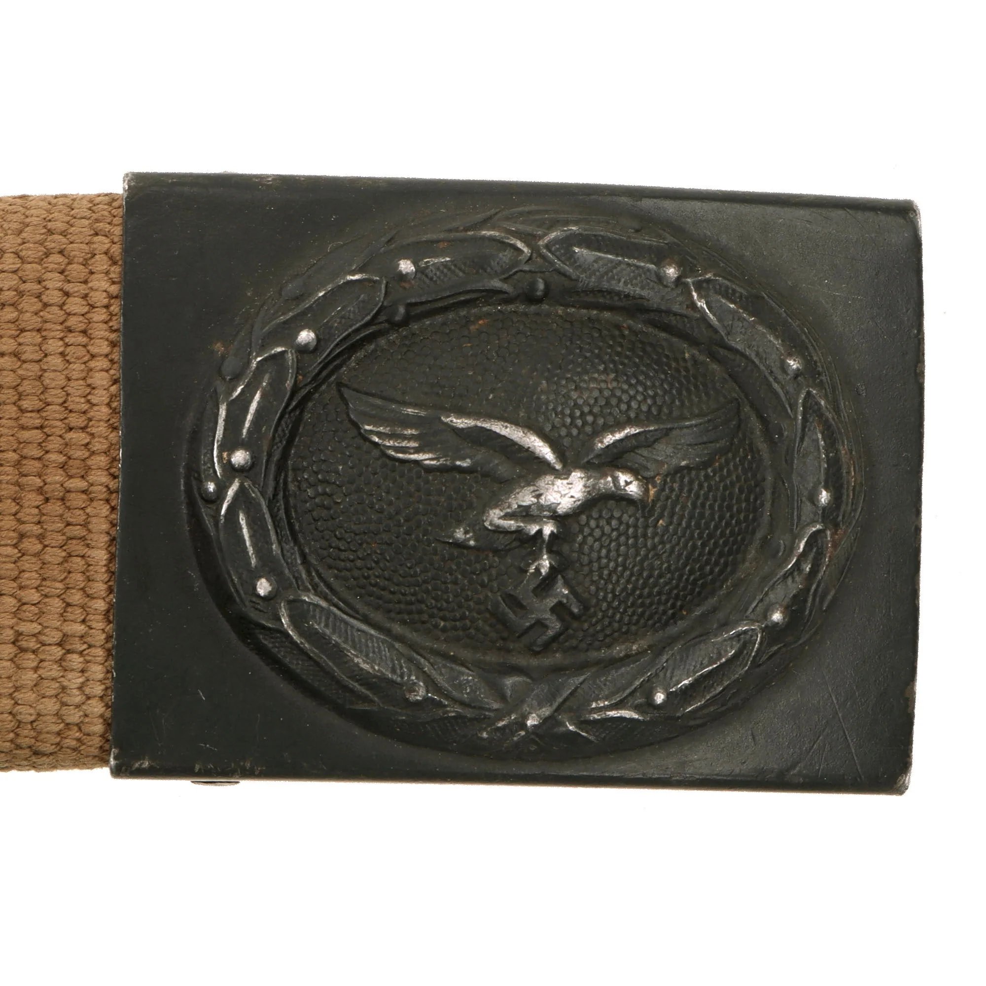 Original German WWII Rare Luftwaffe Afrikakorps DAK Web Belt with Steel Buckle - dated 1940 — image 8