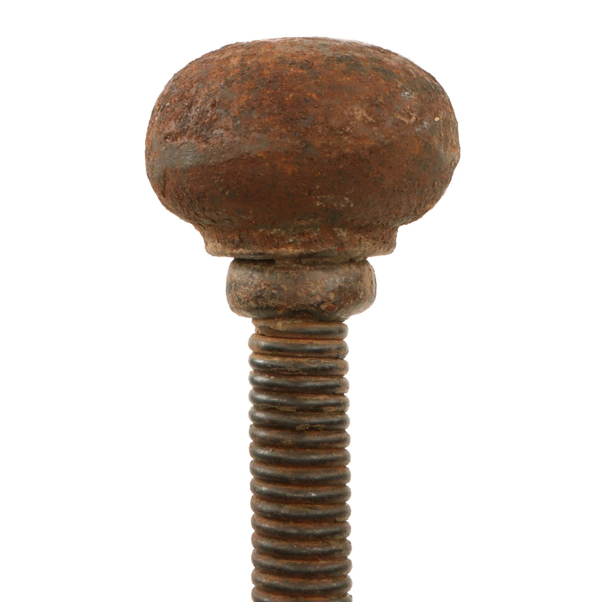 Original Austrian WWI Spring Handle Cast Iron Knob-Headed Trench Raiding Mace with Lanyard Ring - Featured in 'At Arms Length: Trench Clubs & Knives' Volume I by David F. Machnicki — image 5