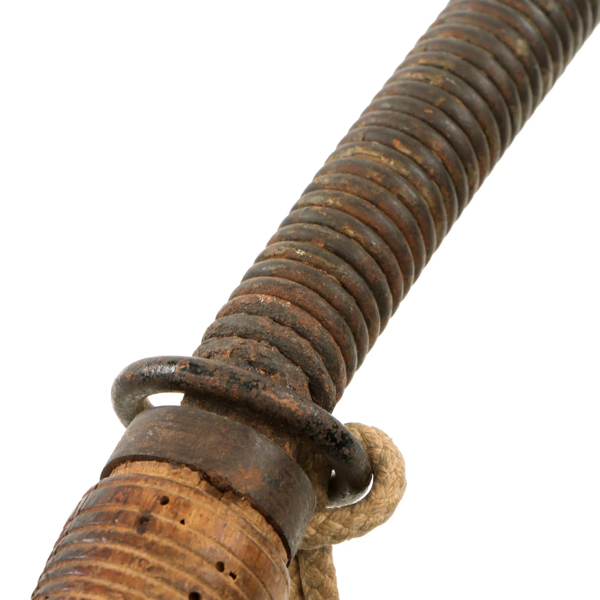 Original Austrian WWI Spring Handle Cast Iron Knob-Headed Trench Raiding Mace with Lanyard Ring - Featured in 'At Arms Length: Trench Clubs & Knives' Volume I by David F. Machnicki — image 7