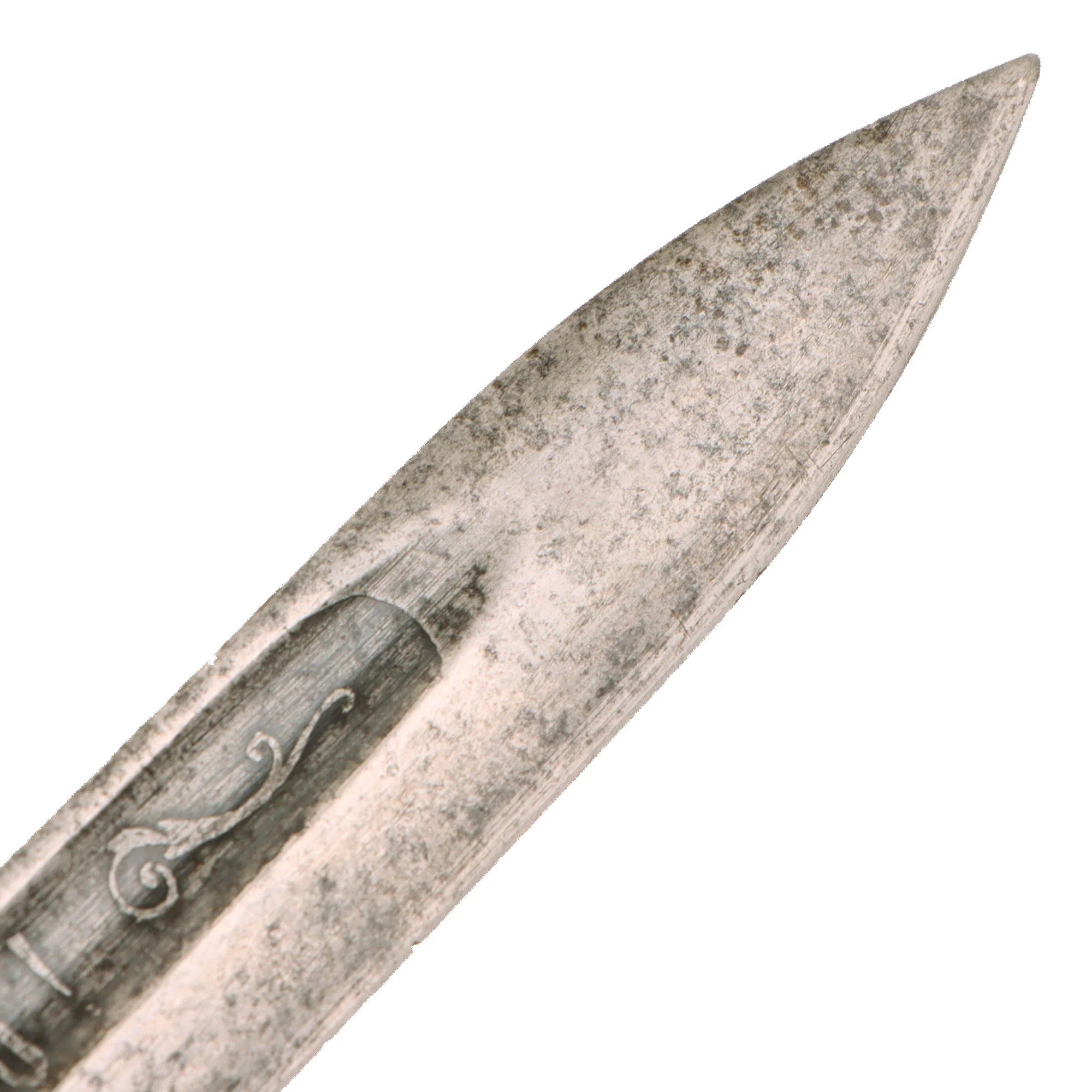 Original Austrian WWI Mannlicher M1895 NCO Bayonet by ŒWG Steyr with Hook Quillon, 'Loyal Until Death' Etched Blade & Troddle Knot - Featured in To The Hilt The Austrian Bayonet by David F. Machnicki — image 5