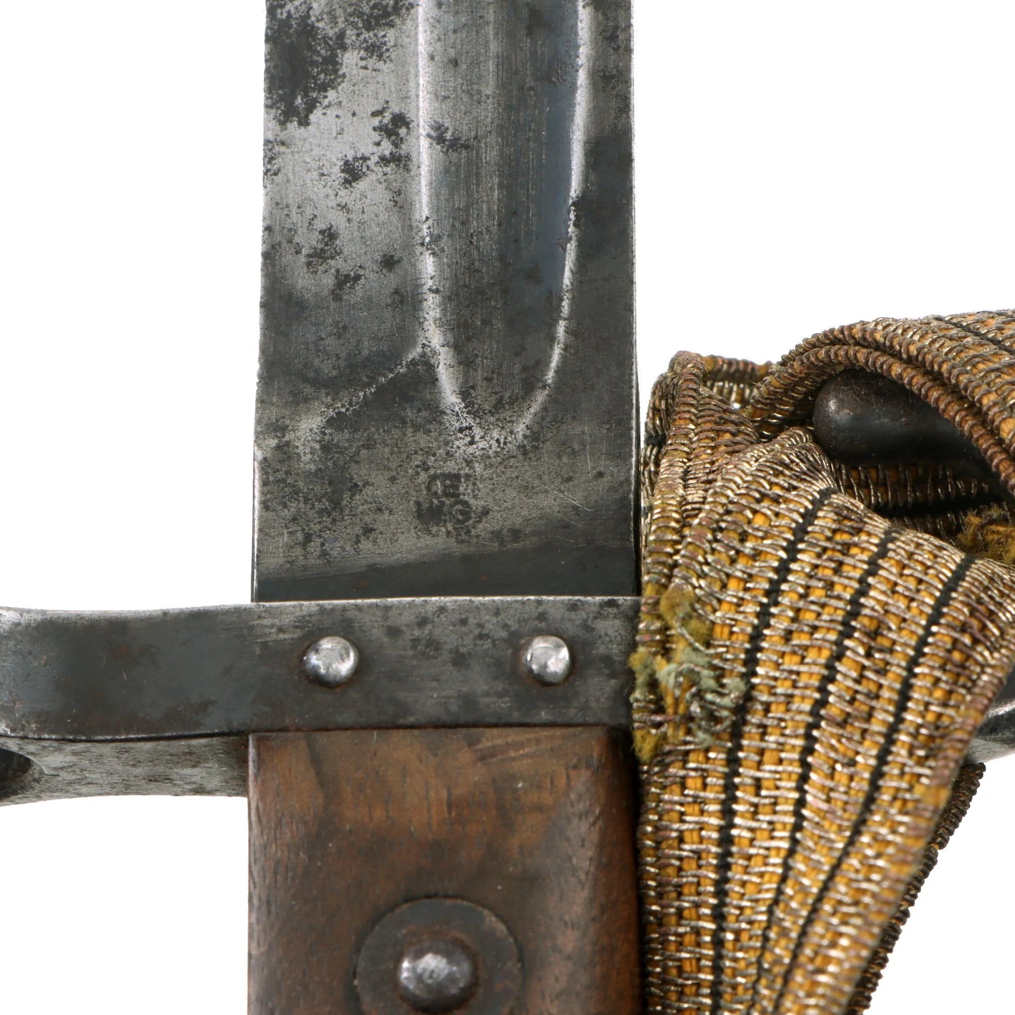 Original Austrian WWI Mannlicher M1895 NCO Bayonet by ŒWG Steyr with Hook Quillon, 'Loyal Until Death' Etched Blade & Troddle Knot - Featured in To The Hilt The Austrian Bayonet by David F. Machnicki — image 7