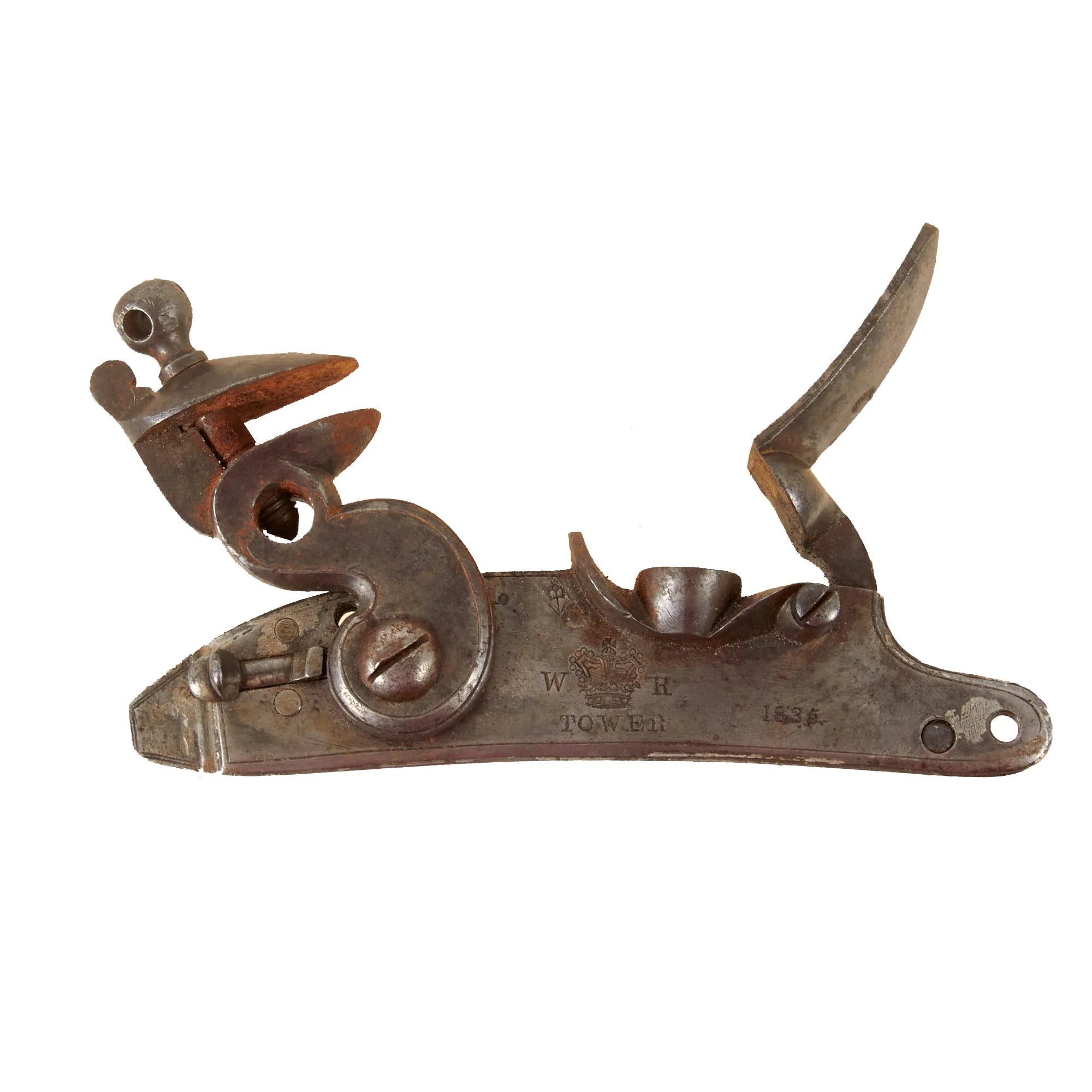 Original British King William IV Flintlock Saddle Ring Carbine Lock Assembly Dated 1835 - Fully Functional — image 2