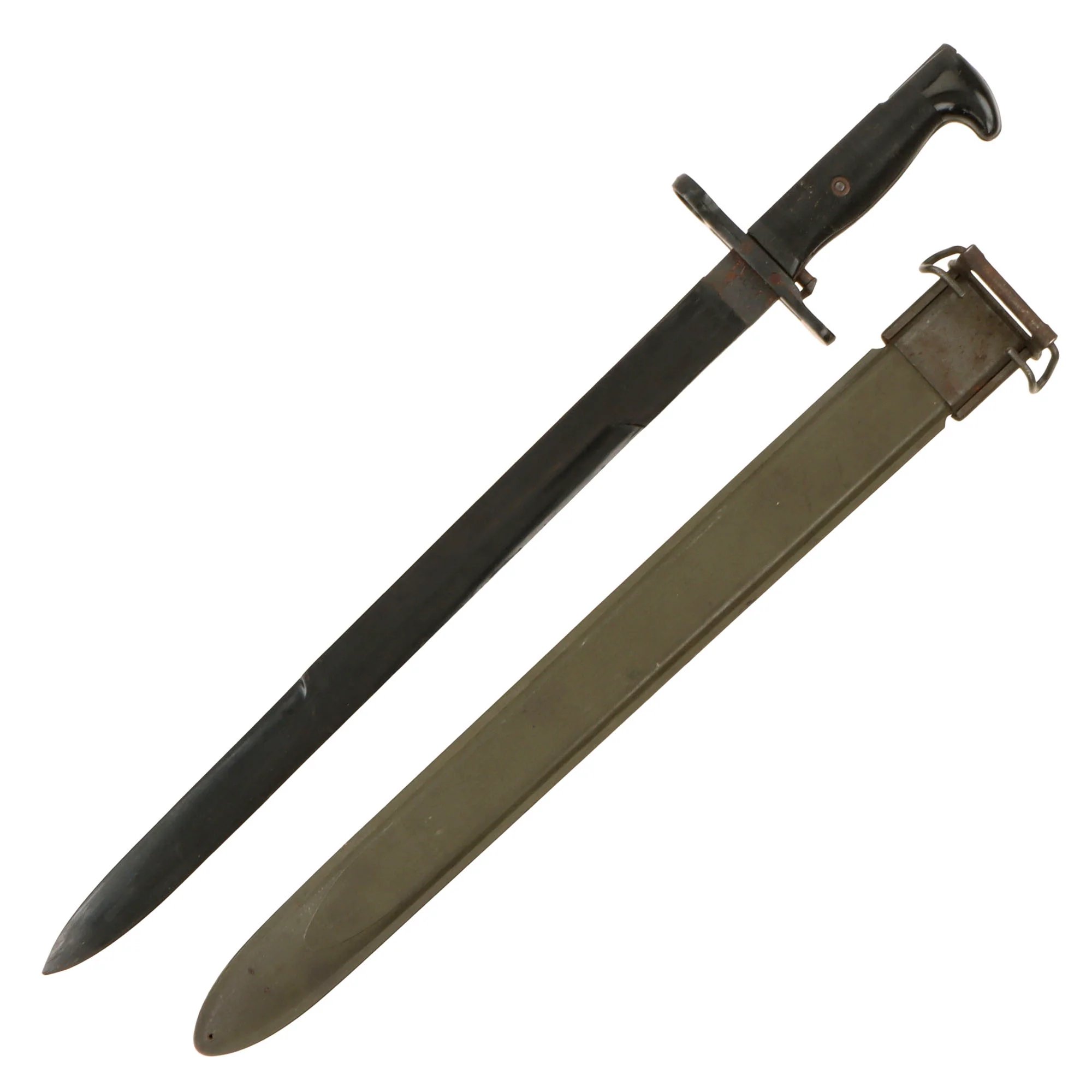 Original WWII U.S. Navy Mark 1 Plastic Training Bayonet by P.B. Co. with USN Mk1 Scabbard - Unbroken — image 2