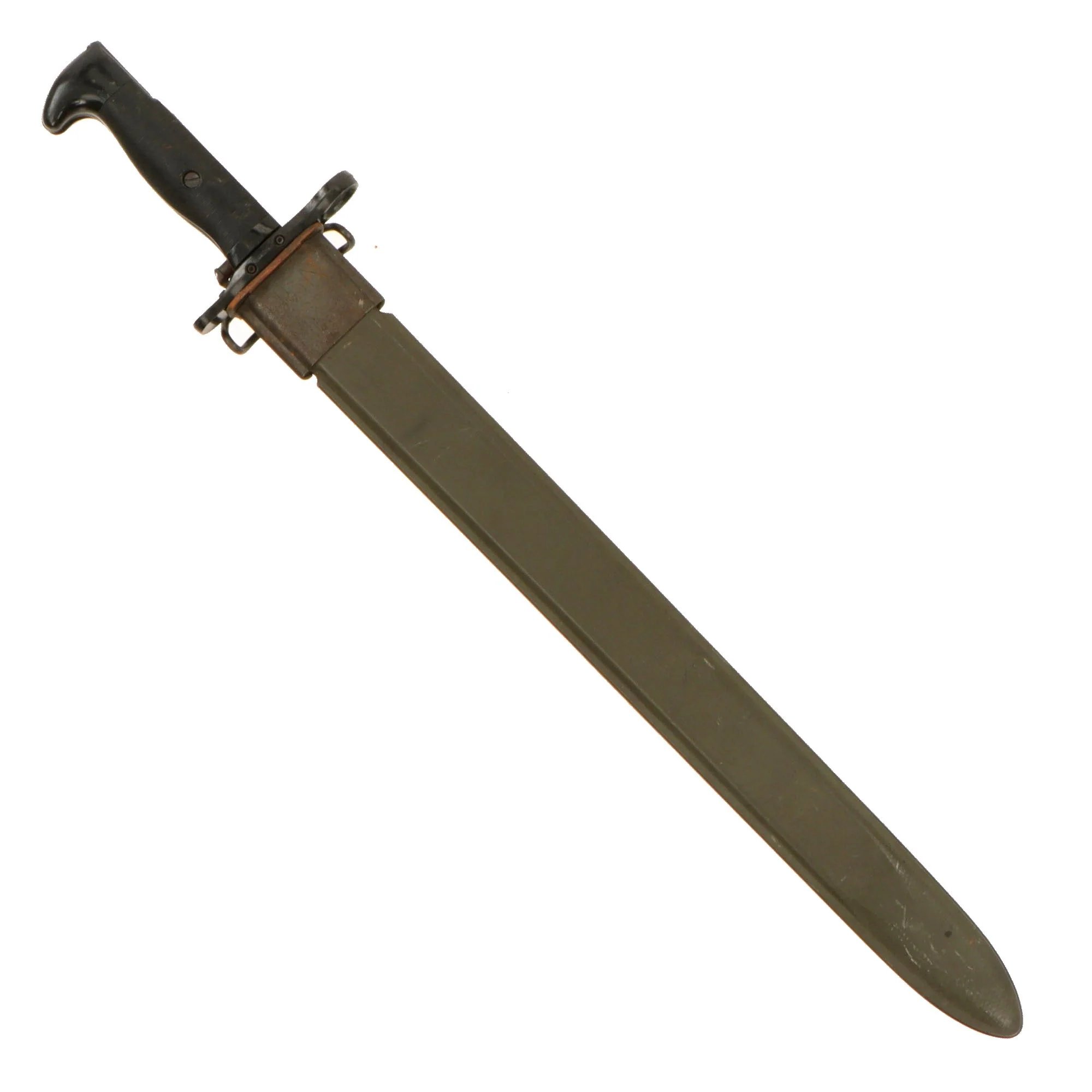 Original WWII U.S. Navy Mark 1 Plastic Training Bayonet by P.B. Co. with USN Mk1 Scabbard - Unbroken — image 3