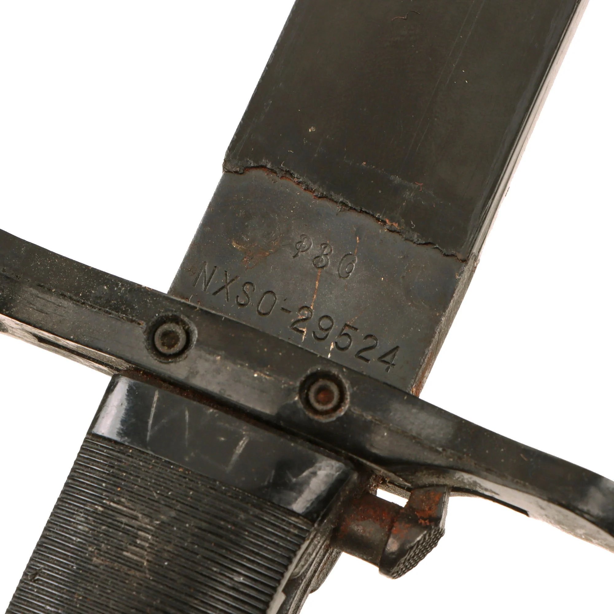 Original WWII U.S. Navy Mark 1 Plastic Training Bayonet by P.B. Co. with USN Mk1 Scabbard - Unbroken — image 5