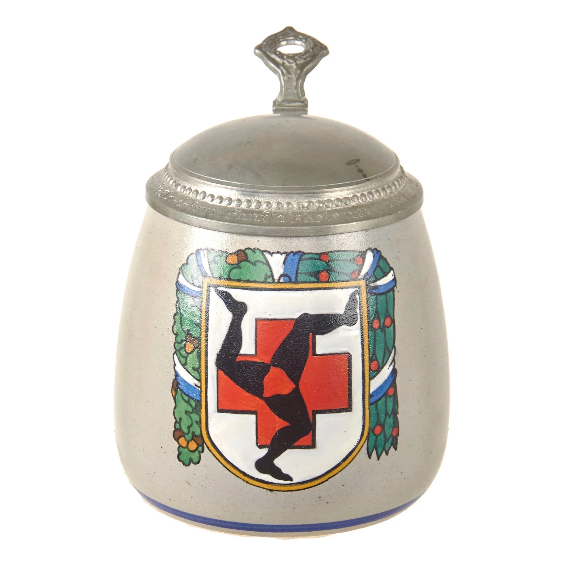 Original German Pre-WWII Reichswehr Wedding Celebration Lidded Beer Stein with Bavarian Füssen Medical Detachment Insignia & Medic Dedication on Lid - Dated 1929 — image 15
