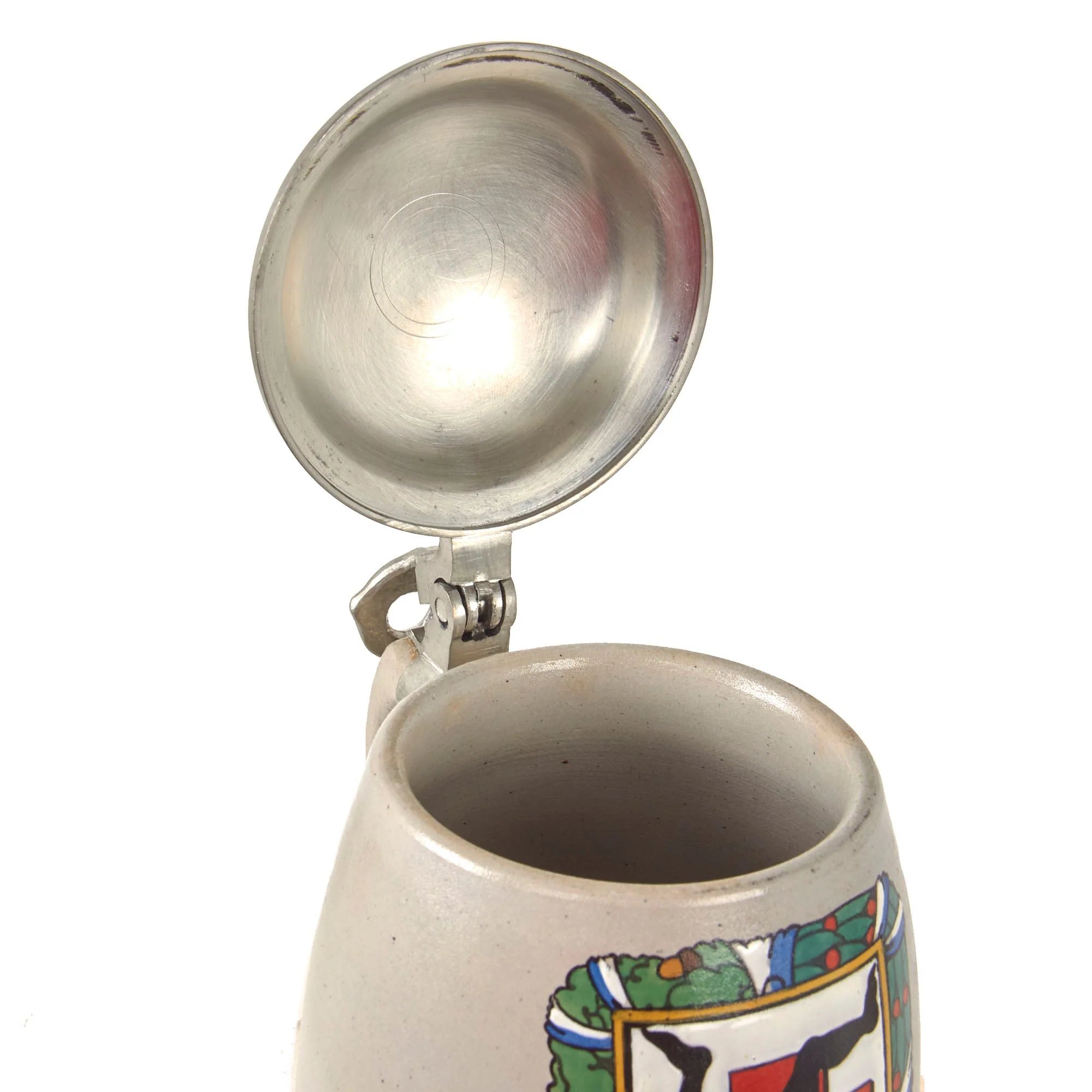 Original German Pre-WWII Reichswehr Wedding Celebration Lidded Beer Stein with Bavarian Füssen Medical Detachment Insignia & Medic Dedication on Lid - Dated 1929 — image 6