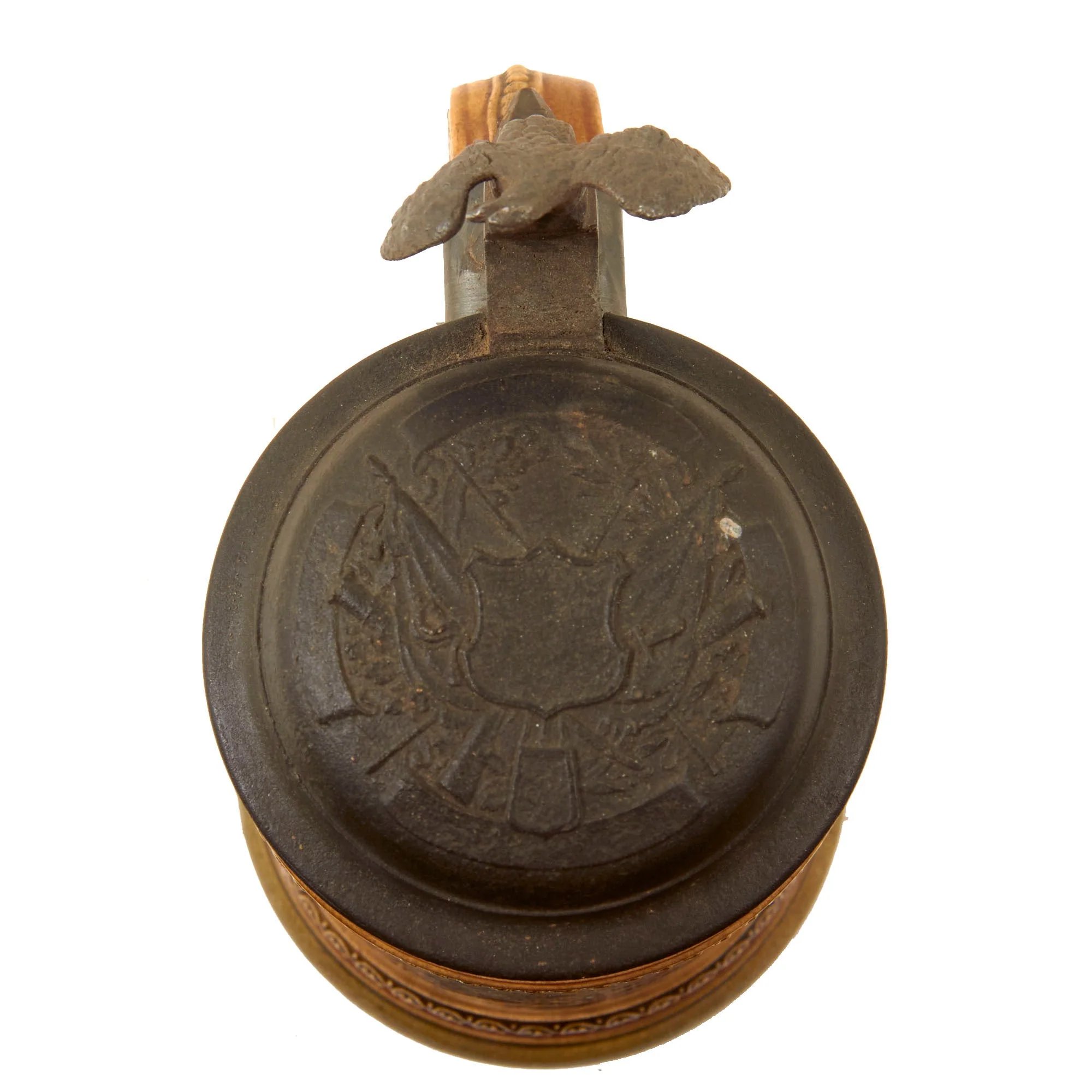 Original Imperial German Pre-WWI Saxony Dragoner-Regiment „König Albert von Sachsen' (Ostpreußisches) Nr. 10 Lidded Beer Stein by Niettlach - Dated 1895 — image 10