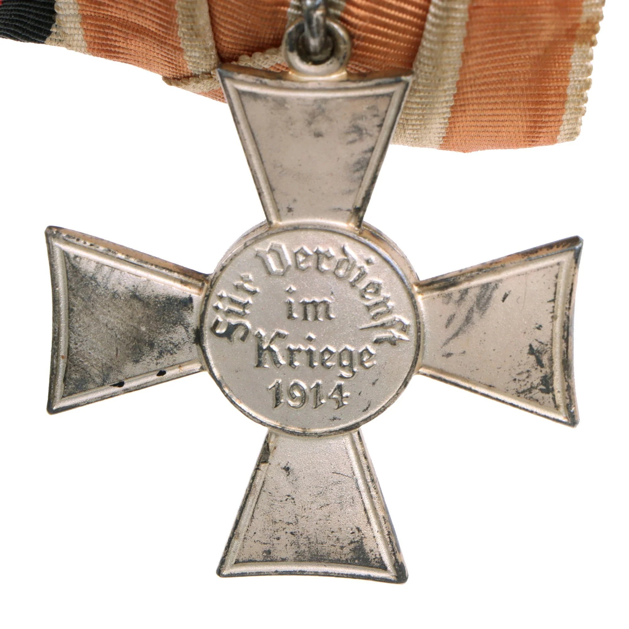Original German WWI - WWII Medal Bar with City of Hamburg Hanseatic Cross, Hindenburg Cross & 40 Year Civil Service Medal - 3 Awards — image 6