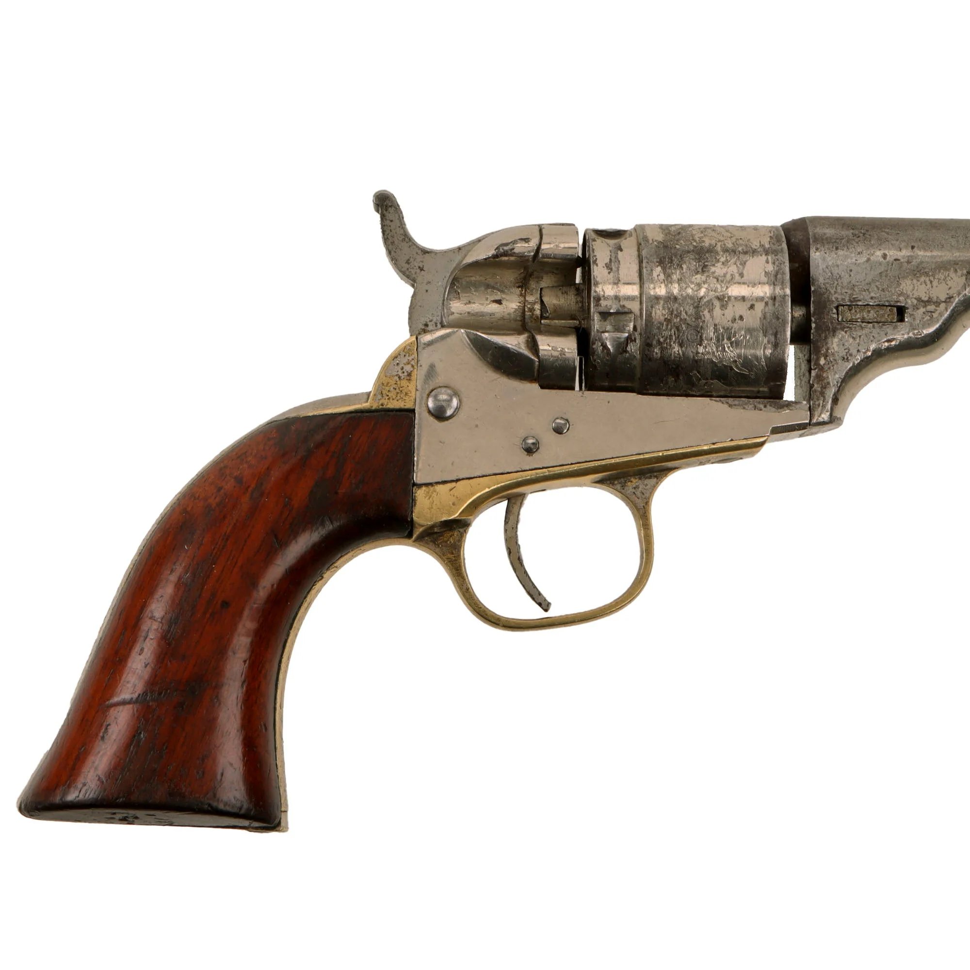 Original U.S. Civil War Era Rare Nickel-Plated Colt M-1862 Pocket Navy .38 Centerfire Cartridge Factory Converted Revolver - Serial 307737 — image 11