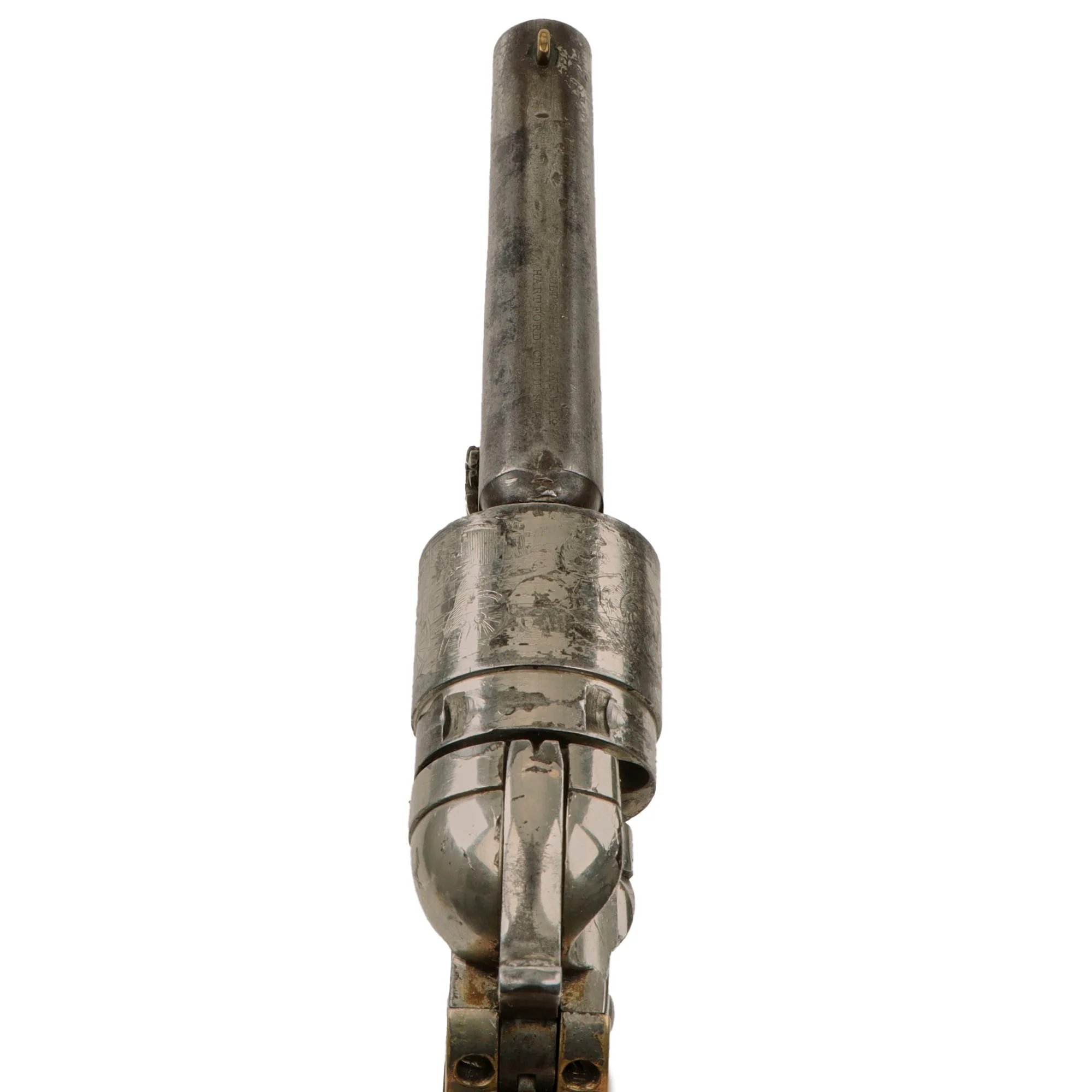 Original U.S. Civil War Era Rare Nickel-Plated Colt M-1862 Pocket Navy .38 Centerfire Cartridge Factory Converted Revolver - Serial 307737 — image 14