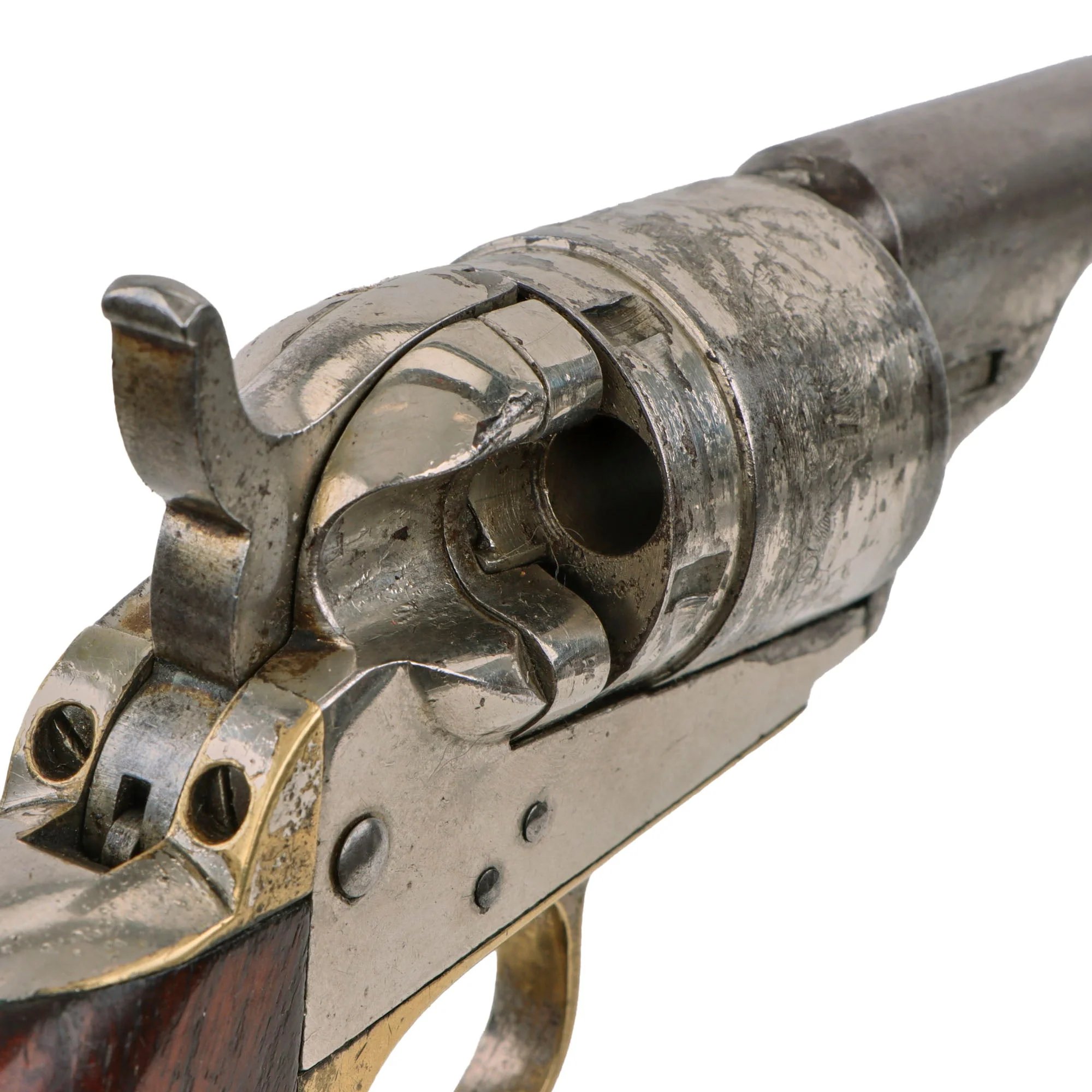 Original U.S. Civil War Era Rare Nickel-Plated Colt M-1862 Pocket Navy .38 Centerfire Cartridge Factory Converted Revolver - Serial 307737 — image 15