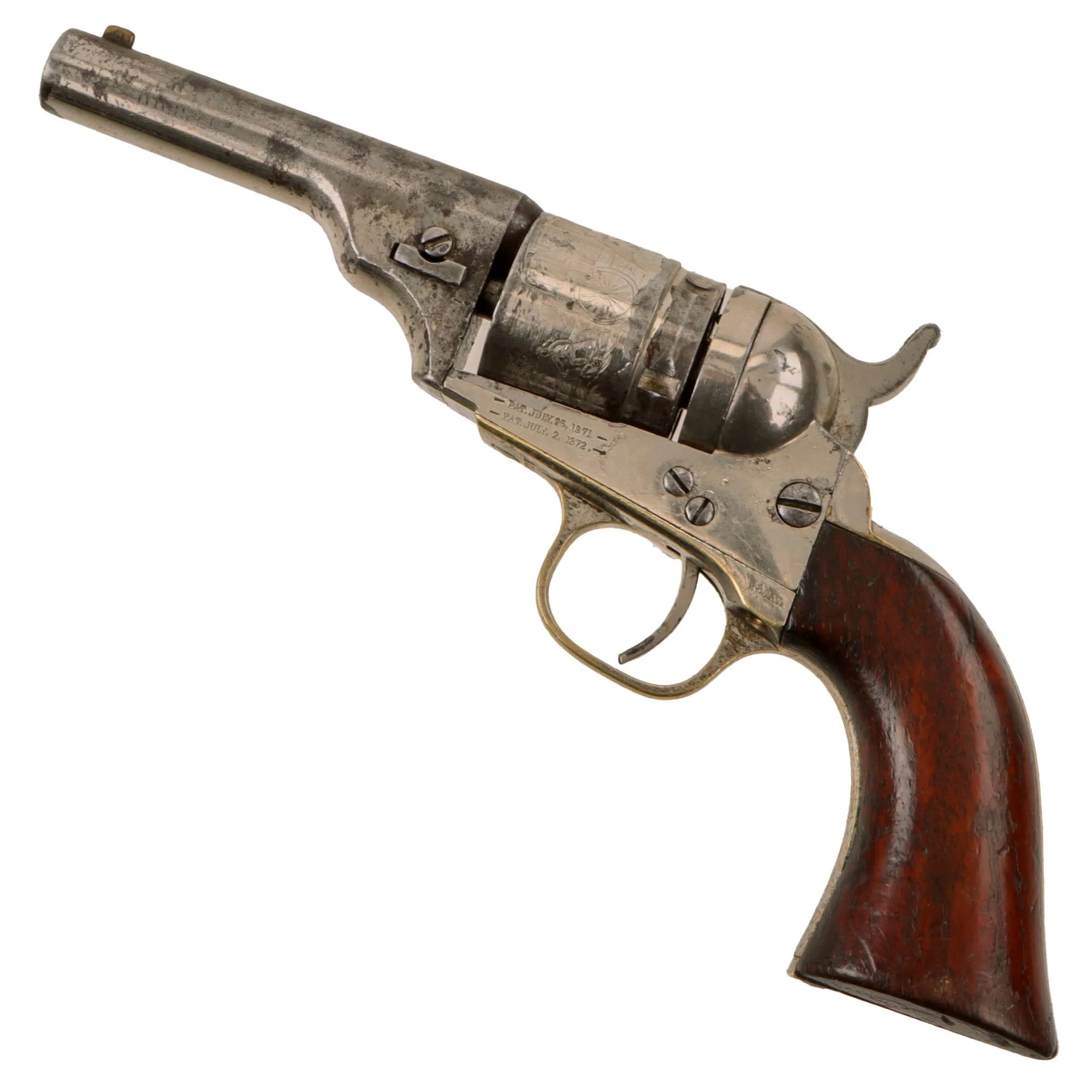 Original U.S. Civil War Era Rare Nickel-Plated Colt M-1862 Pocket Navy .38 Centerfire Cartridge Factory Converted Revolver - Serial 307737 — image 4