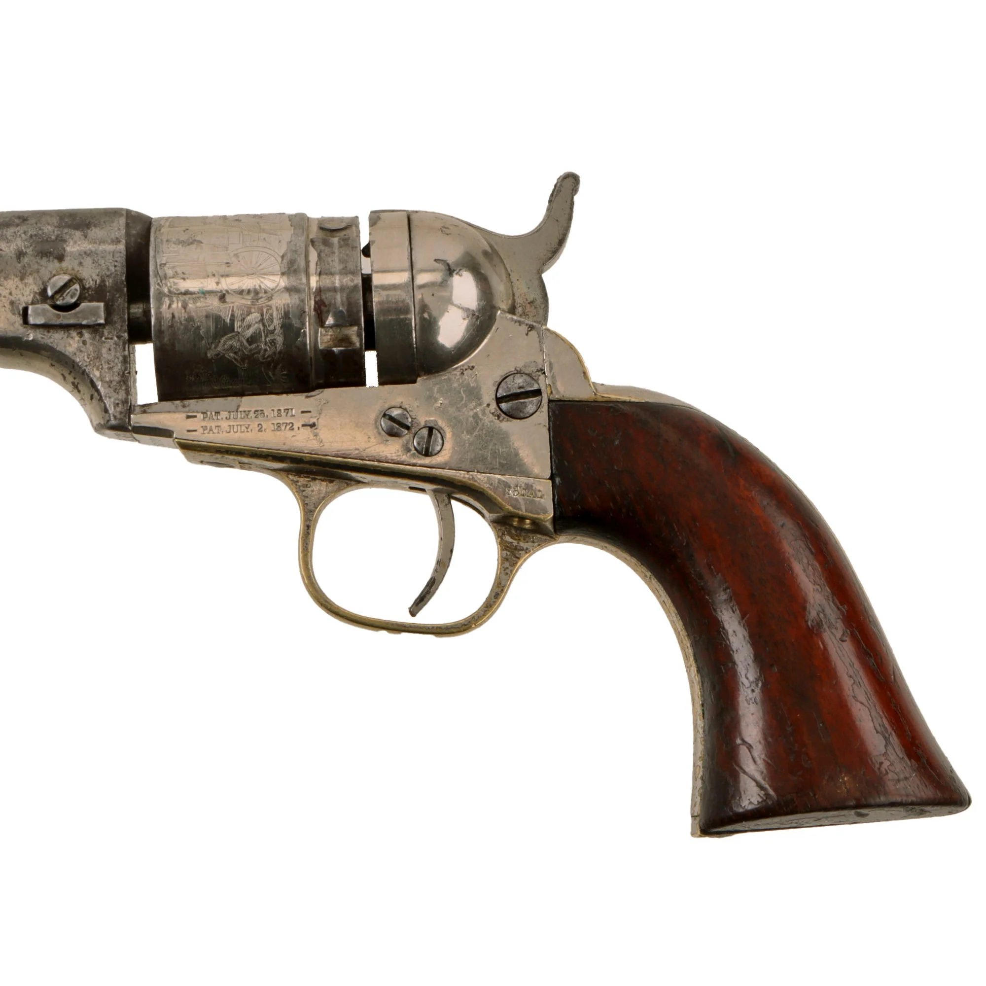 Original U.S. Civil War Era Rare Nickel-Plated Colt M-1862 Pocket Navy .38 Centerfire Cartridge Factory Converted Revolver - Serial 307737 — image 5