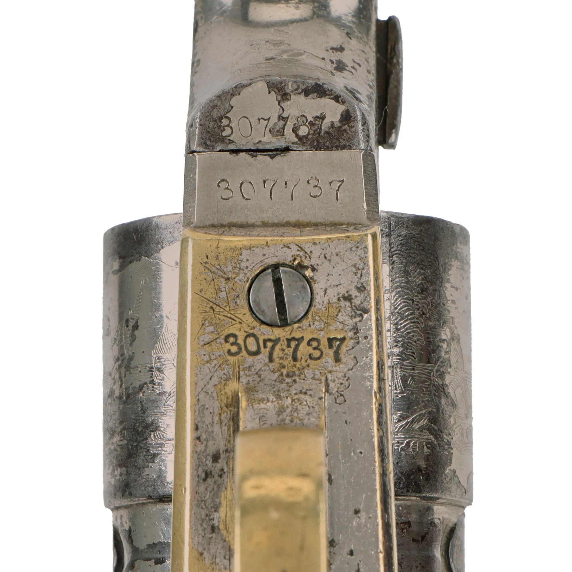 Original U.S. Civil War Era Rare Nickel-Plated Colt M-1862 Pocket Navy .38 Centerfire Cartridge Factory Converted Revolver - Serial 307737 — image 6