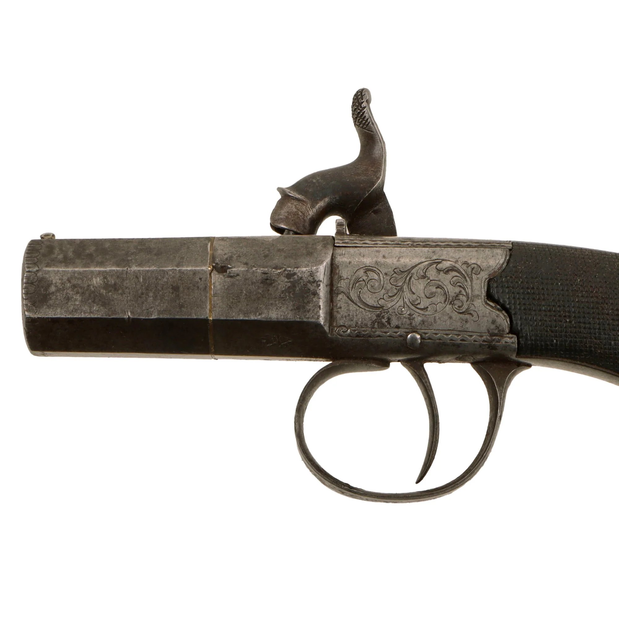 Original Victorian Era British Single Shot Side Hammer Percussion 'Belly Buster' Vest Pistol by Thomas K. Baker of London - circa 1840 — image 10