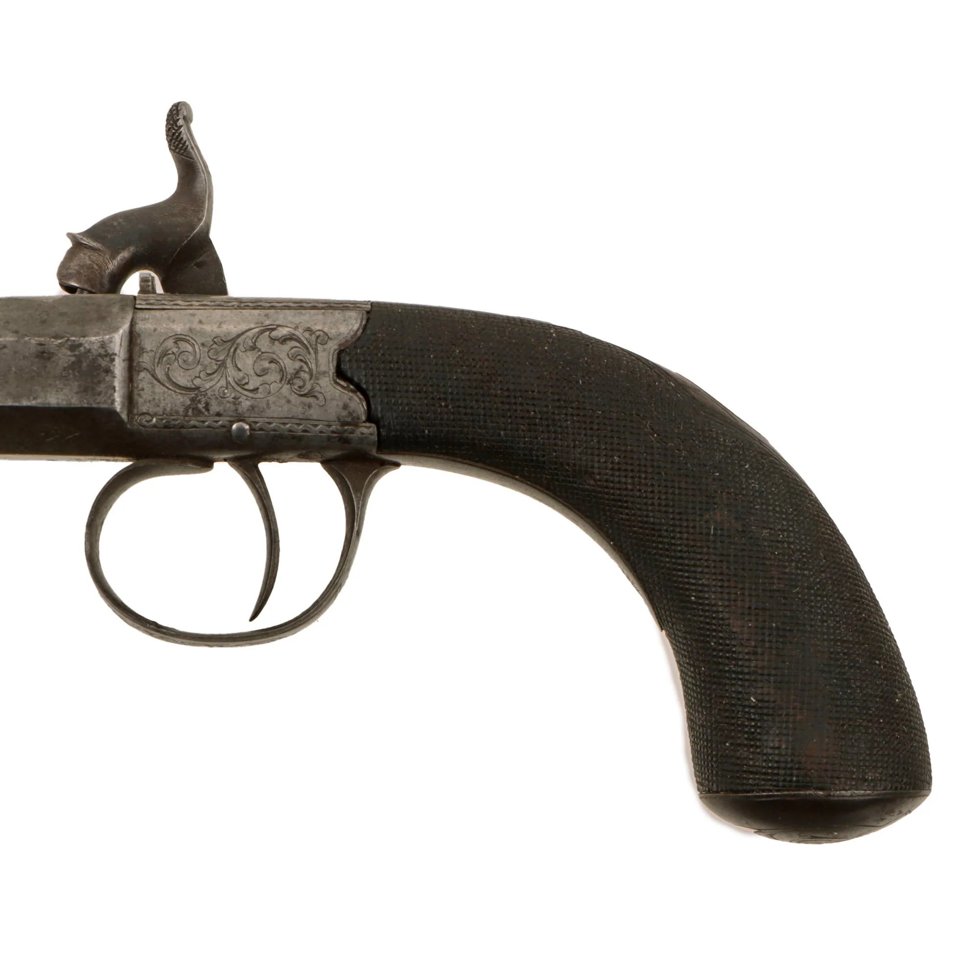 Original Victorian Era British Single Shot Side Hammer Percussion 'Belly Buster' Vest Pistol by Thomas K. Baker of London - circa 1840 — image 11