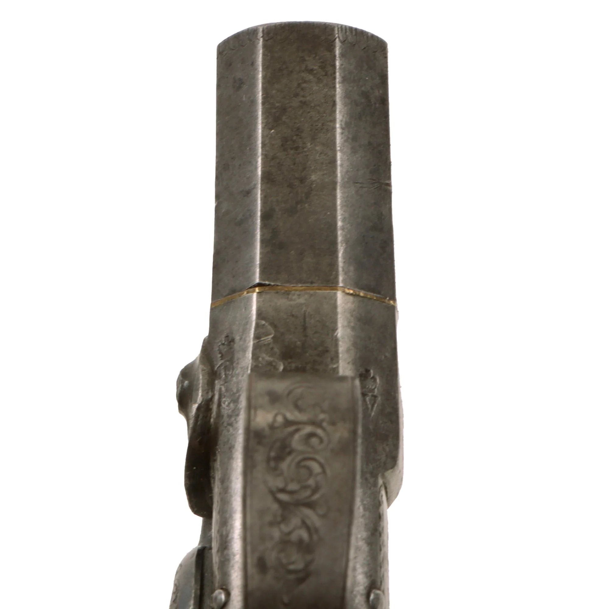 Original Victorian Era British Single Shot Side Hammer Percussion 'Belly Buster' Vest Pistol by Thomas K. Baker of London - circa 1840 — image 13