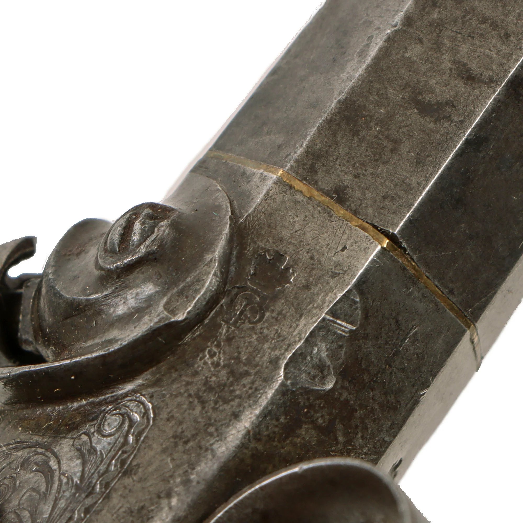 Original Victorian Era British Single Shot Side Hammer Percussion 'Belly Buster' Vest Pistol by Thomas K. Baker of London - circa 1840 — image 5