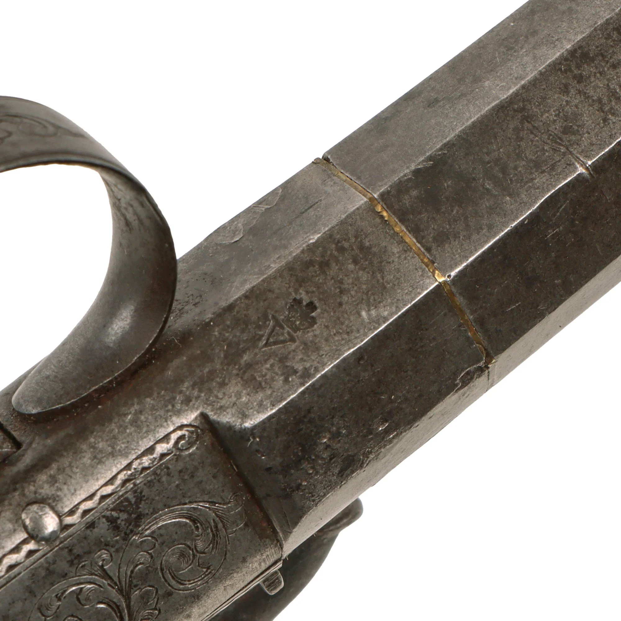 Original Victorian Era British Single Shot Side Hammer Percussion 'Belly Buster' Vest Pistol by Thomas K. Baker of London - circa 1840 — image 6