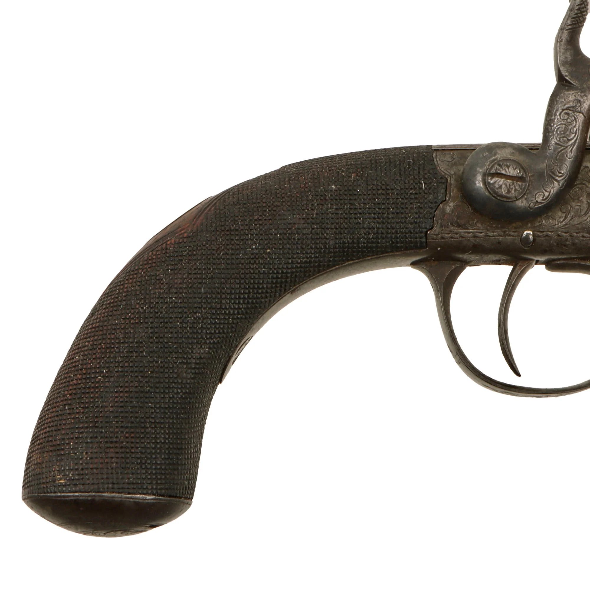 Original Victorian Era British Single Shot Side Hammer Percussion 'Belly Buster' Vest Pistol by Thomas K. Baker of London - circa 1840 — image 9