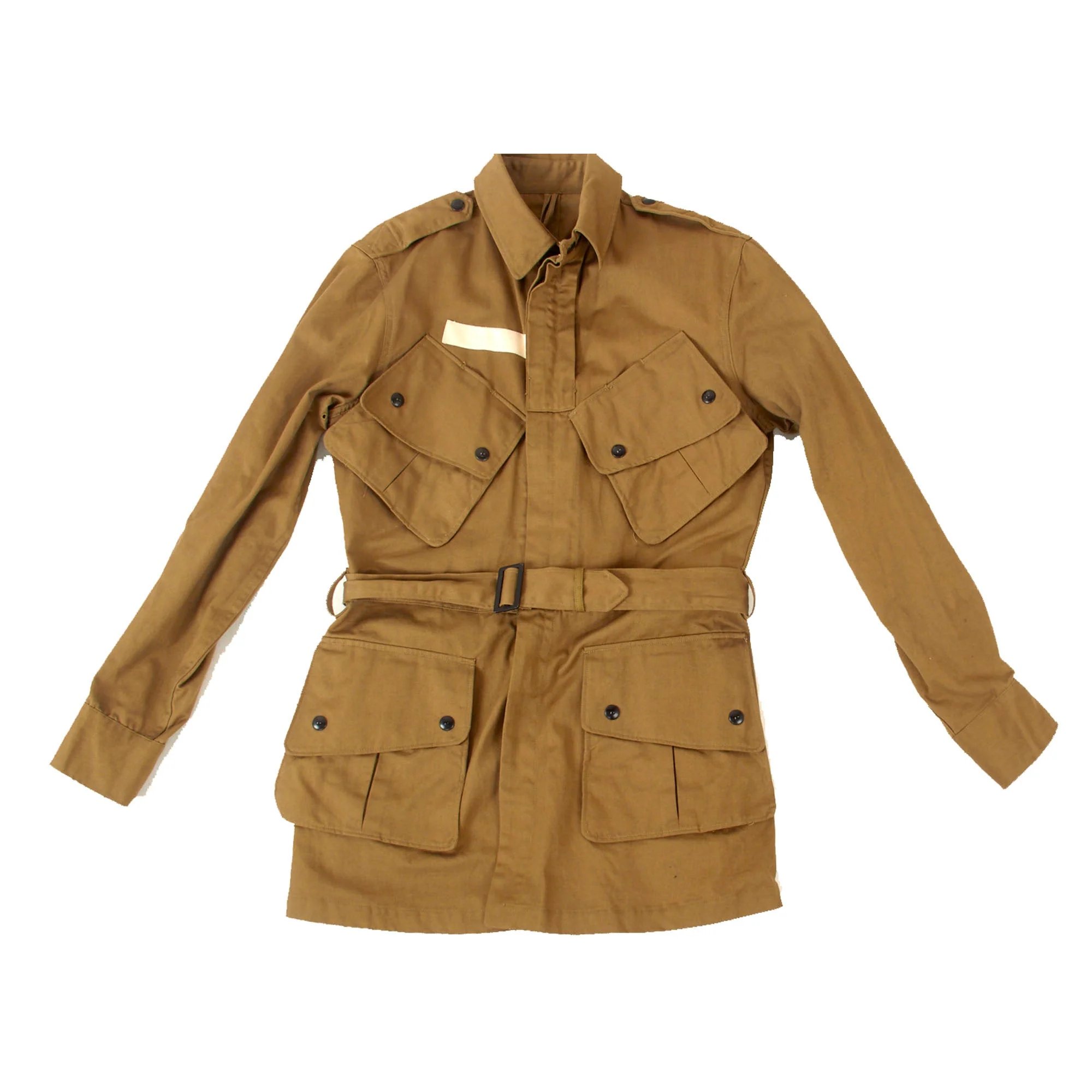 Original U.S. WWII Airborne M1942 Paratrooper Jump Jacket without Reinforcements with Quartermaster Contract Tag & Original Belt - Excellent — image 12