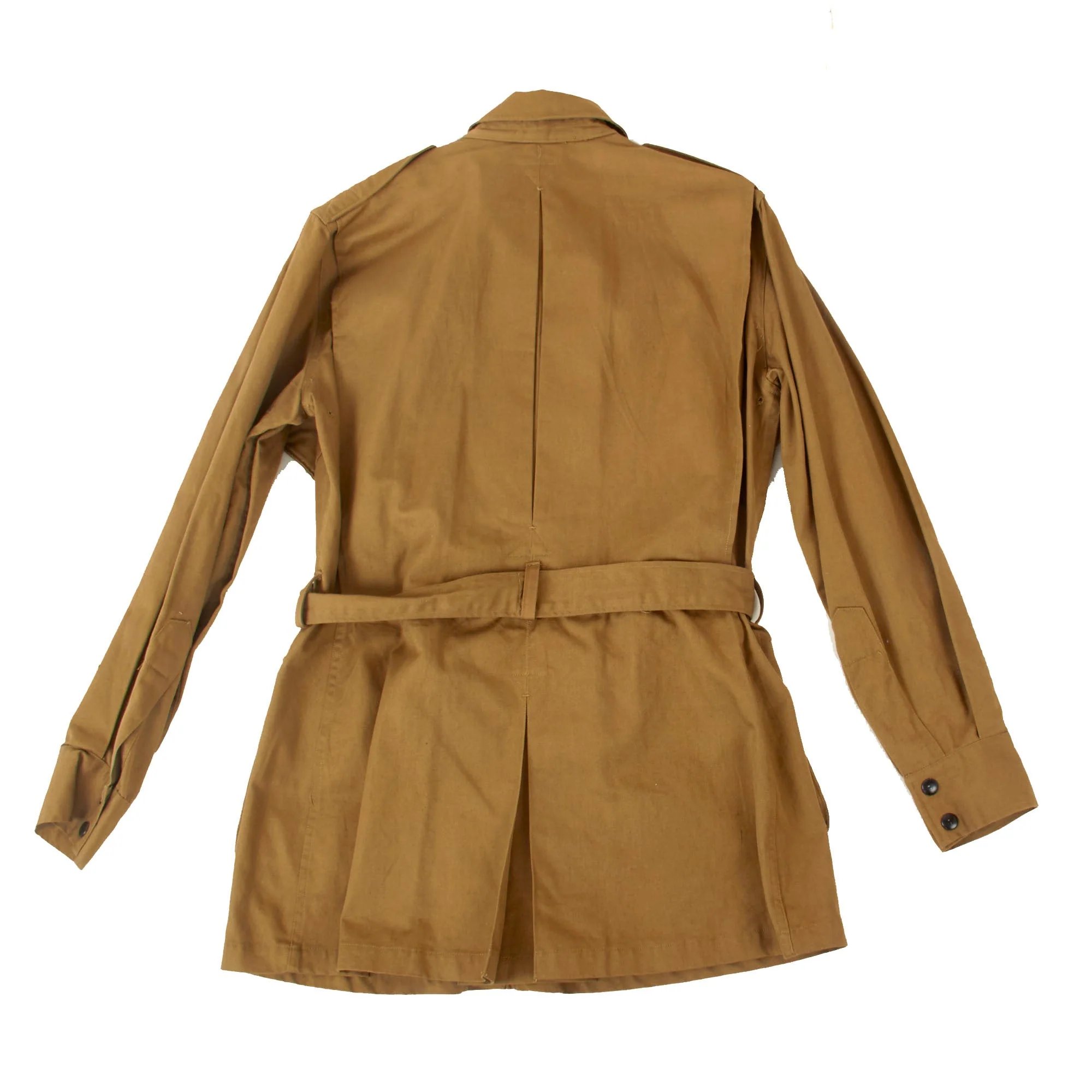 Original U.S. WWII Airborne M1942 Paratrooper Jump Jacket without Reinforcements with Quartermaster Contract Tag & Original Belt - Excellent — image 13