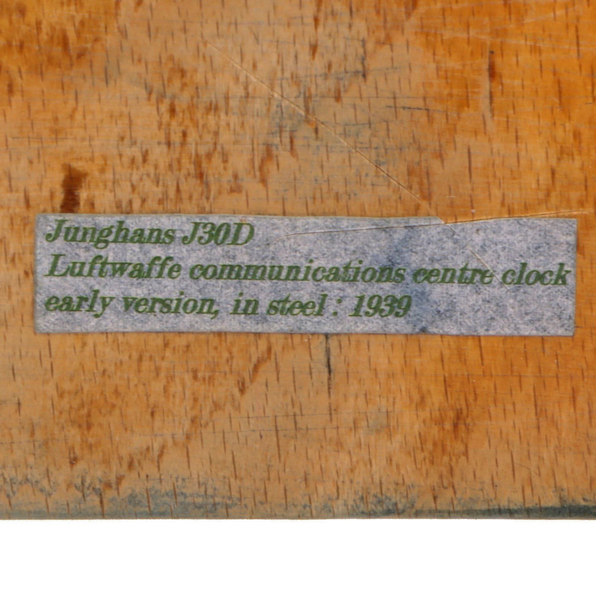 Original German WWII Luftwaffe 1939-Dated Radio Operator's Clock by Junghans in Period Souvenir Stand - Functional - Fl. 25591 — image 5